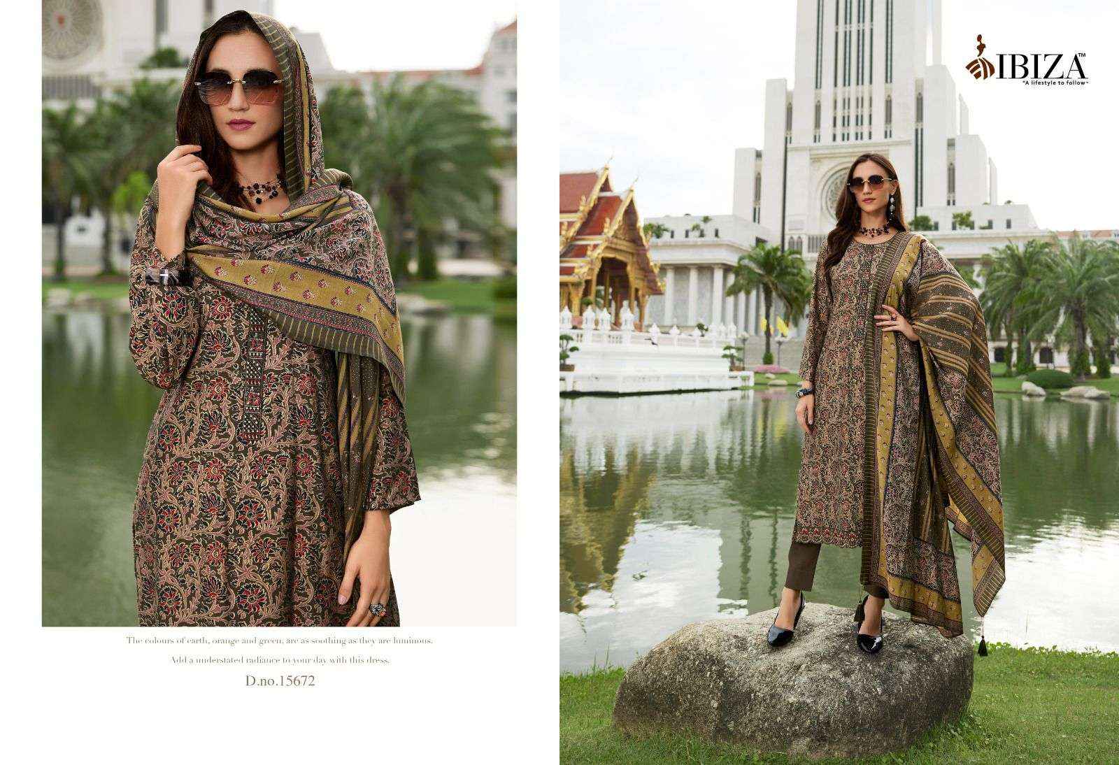 IBIZA AJRAKH STORY VISCOSE PRINT WITH EMBROIDERY WORK SUIT  SALWAR KAMEEZ WHOLESALE PRICE ( 8 PCS CATALOG )