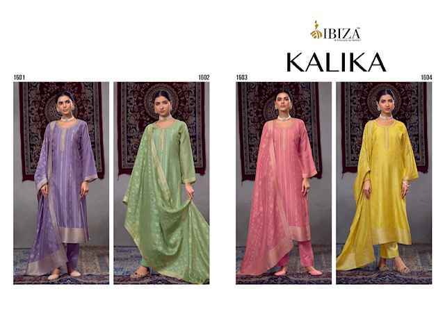 Ibiza Kalika Silk Jacquard Salwar Kameez Wholesale Price ( 4 Pcs Catalog )