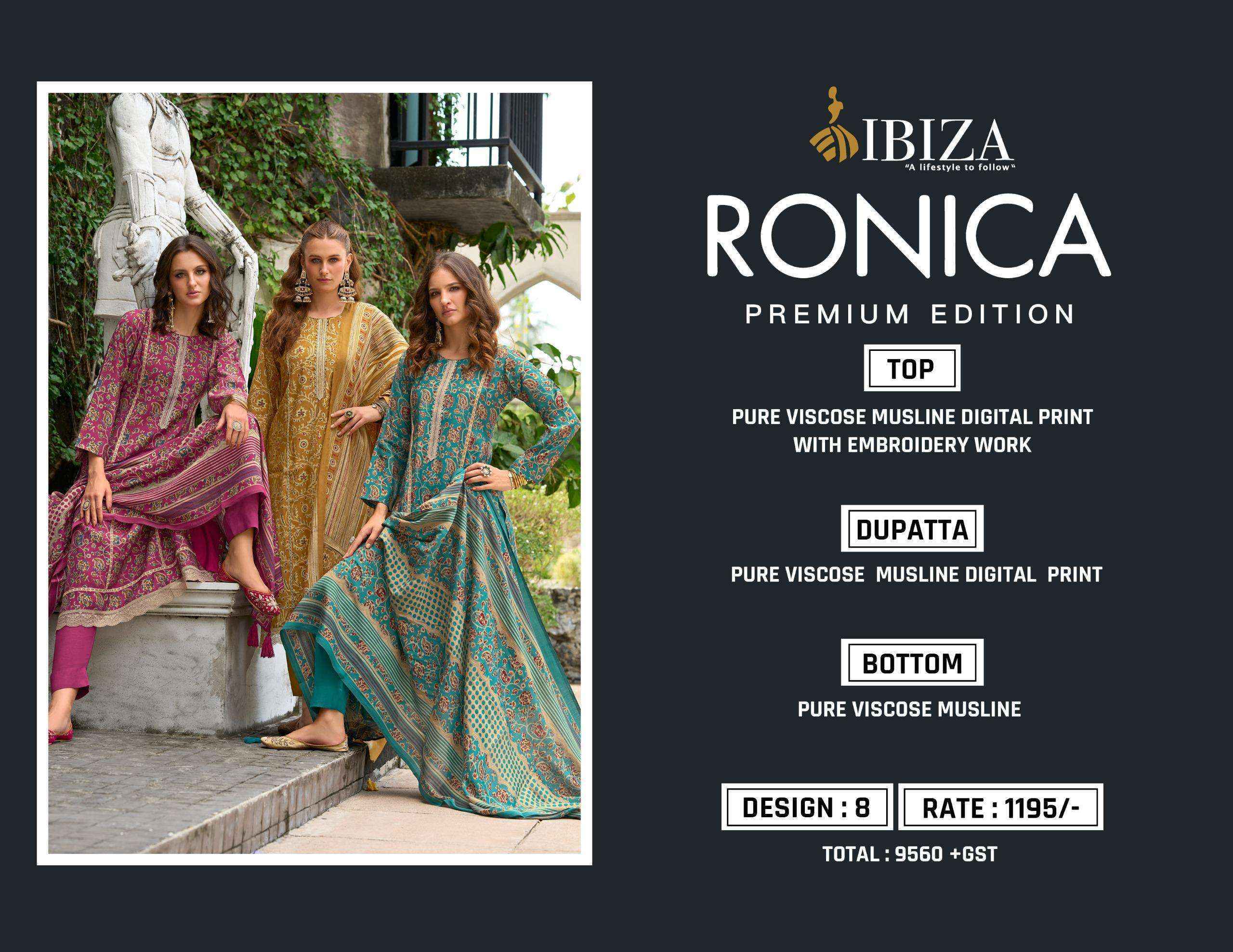 Ibiza Ronica Viscouse Salwar Kameez Wholesale Price ( 8 Pcs Catalog )