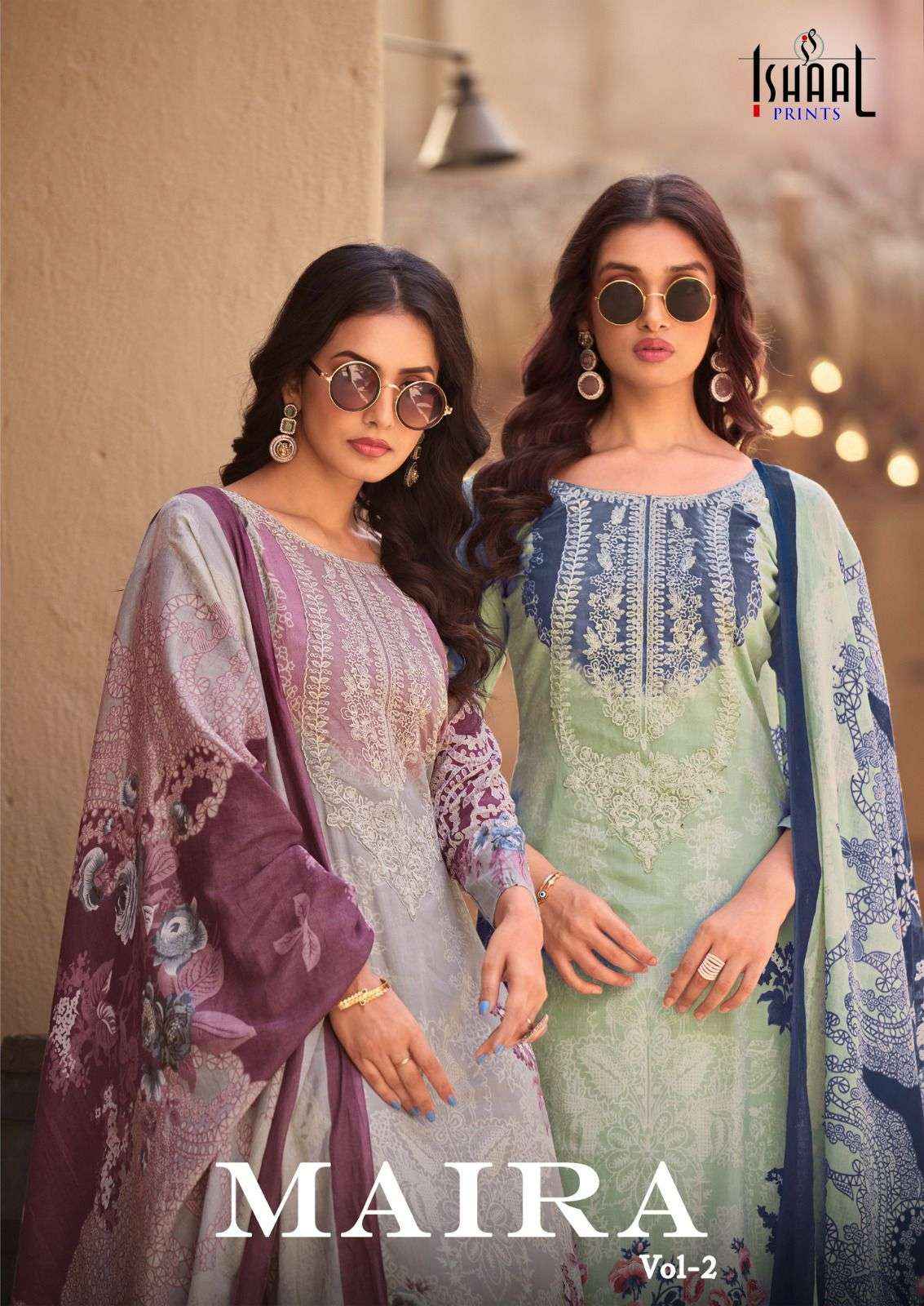 ISHAAL PRINTS MARIA VOL 2 LAWN COTTON FANCY SUIT WHOLESALE PRICE ( 8 PCS CATALOG )