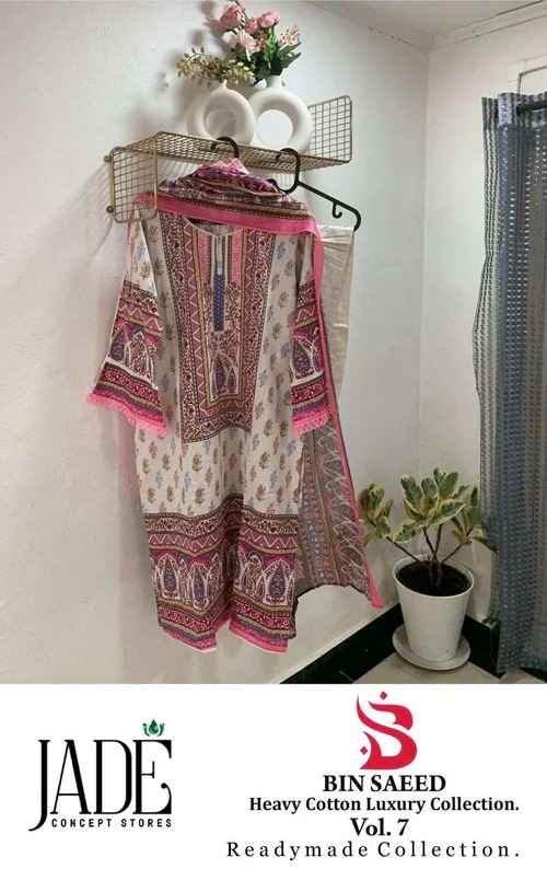 JADE BIN SAEED VOL 7 LAWN COTTON READY MADE SUITS ( 6 PCS CATALOGUE )