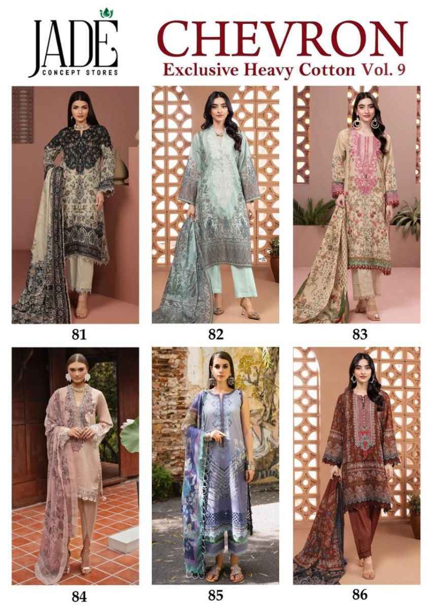 Jade Chevron Vol 9 wholesale Lawn Cotton Readymade Suits ( 6 Pc Catalog )