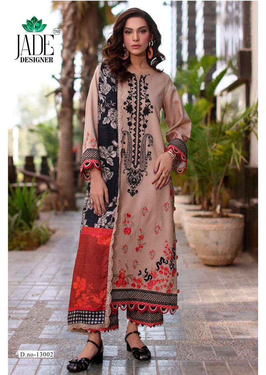 JADE CRIMSON EXCLUSIVE HEAVY LAWN COLLECTION VOL 13 LAWN SAWLWAR KAMEEZ WHOLESALE PRICE ( 6 PCS CATALOG )