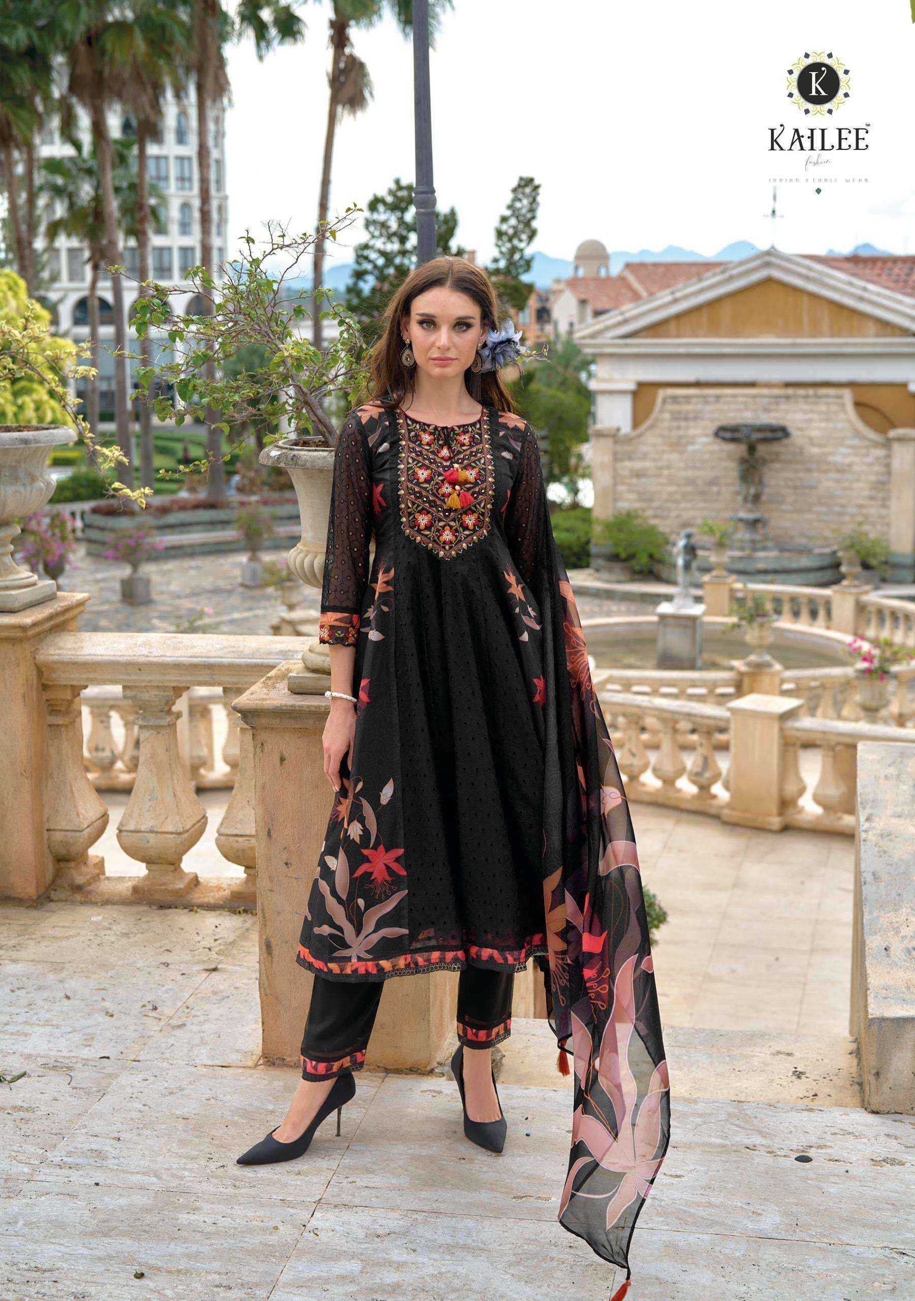 KAILEE FASHION MERAKI WHOLESALE CHIKNAKARI DESIGNER ANARKALI SUIT ( 6 PCS CATALOGUE )