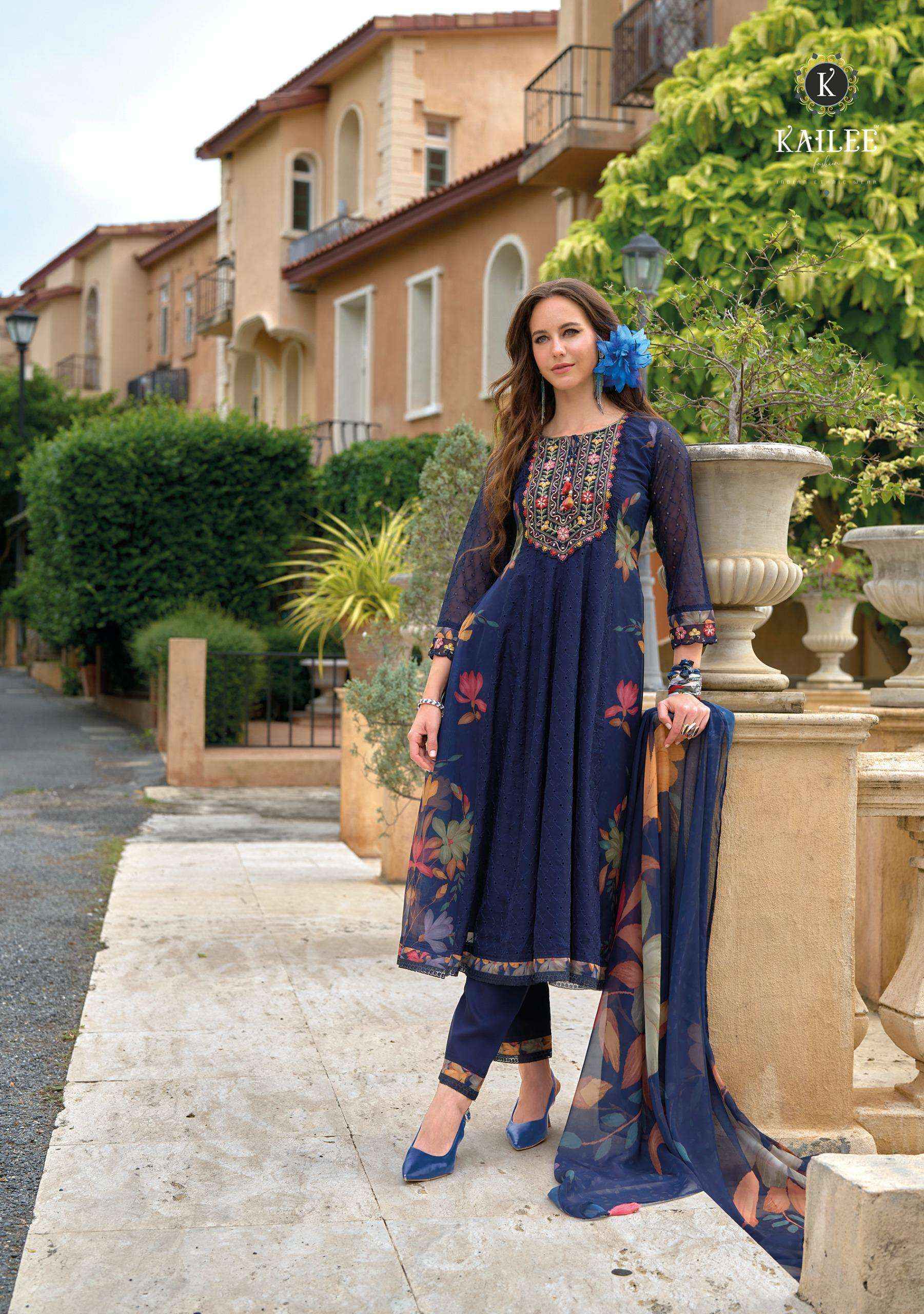 KAILEE FASHION MERAKI WHOLESALE CHIKNAKARI DESIGNER ANARKALI SUIT ( 6 PCS CATALOGUE )