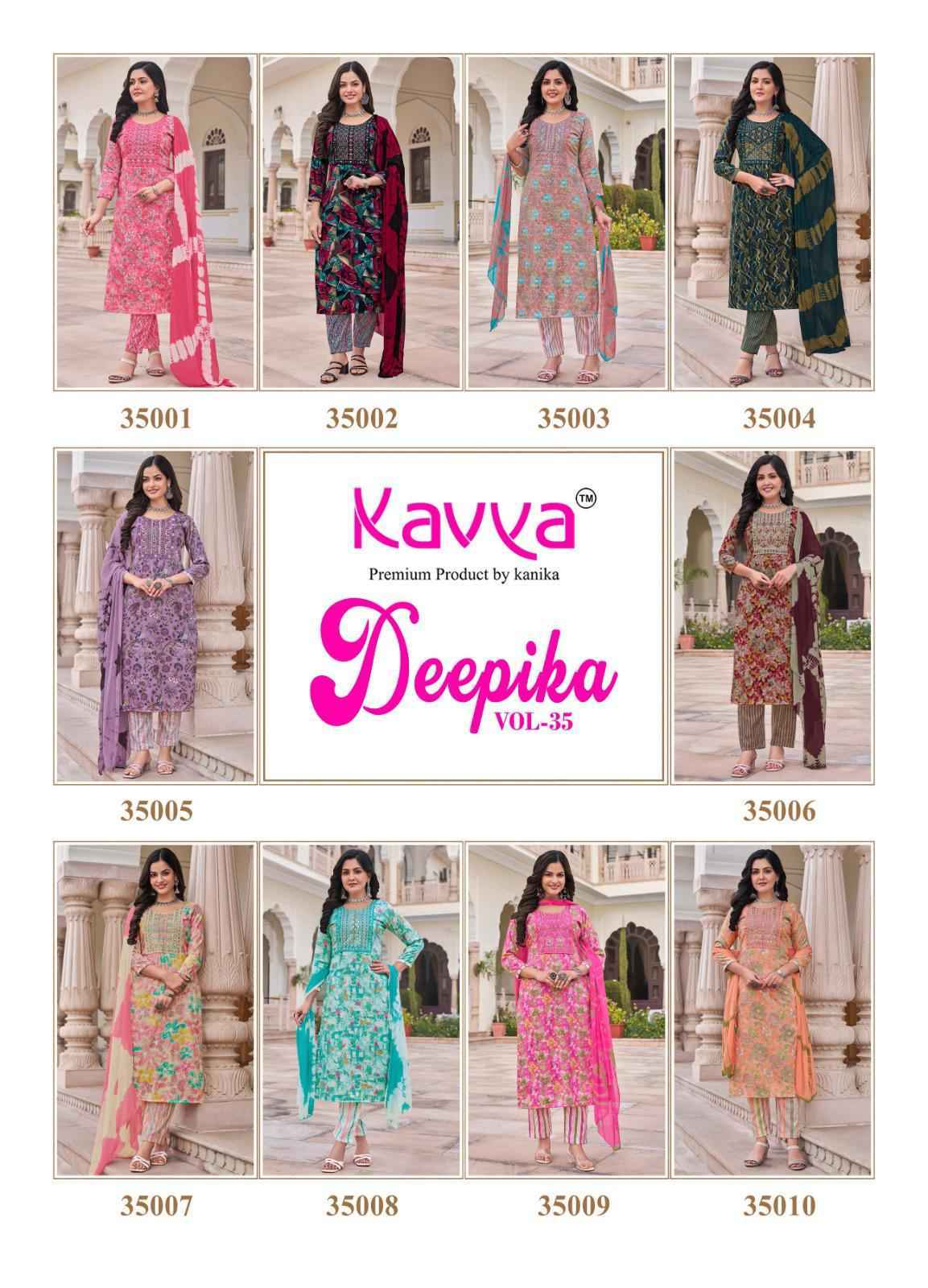 Kavya Deepika Vol 35 Wholesale Readymade Suits (10 pcs Catalogue )