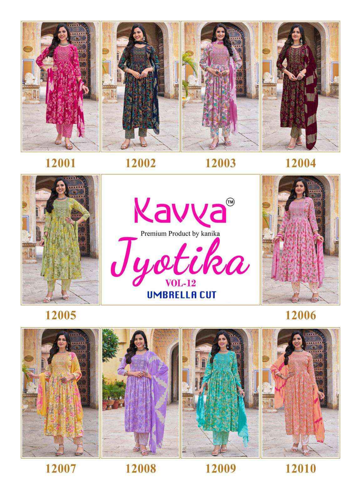 Kavya Jyotika Vol 12 Fancy Readymade Anarkali Suit Wholesale Price ( 10 Pcs Catalog )