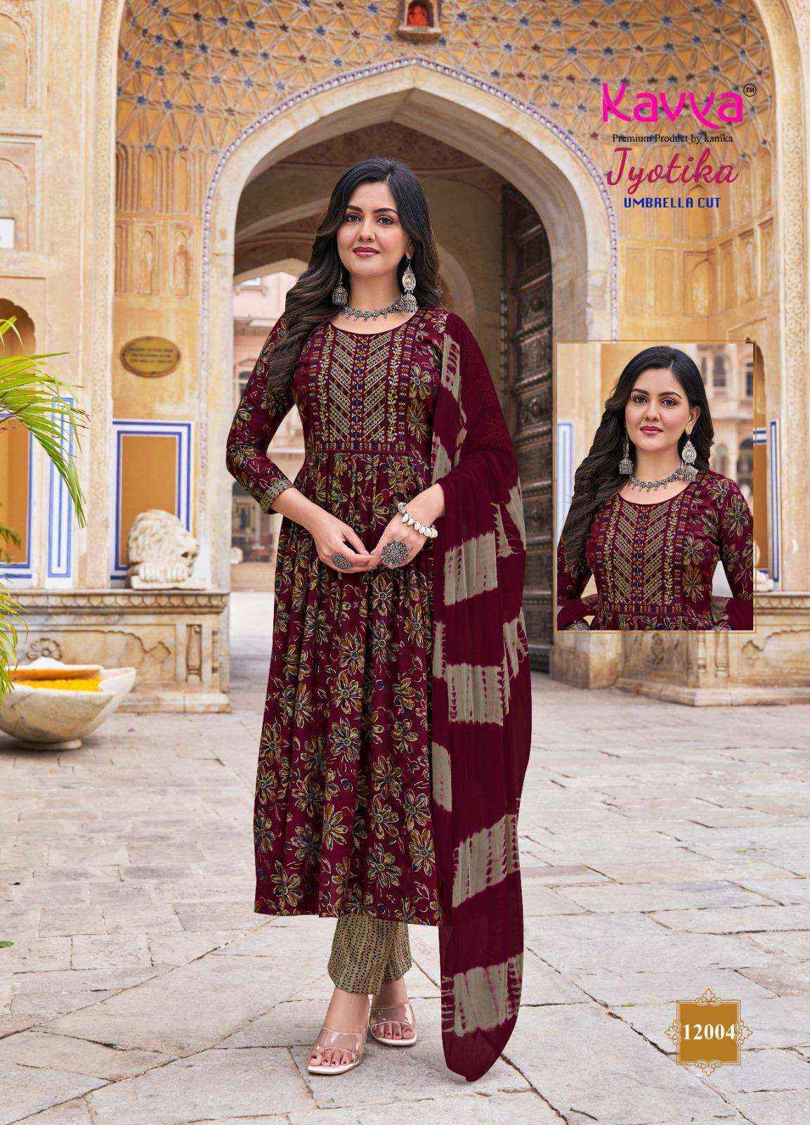 Kavya Jyotika Vol 12 Fancy Readymade Anarkali Suit Wholesale Price ( 10 Pcs Catalog )