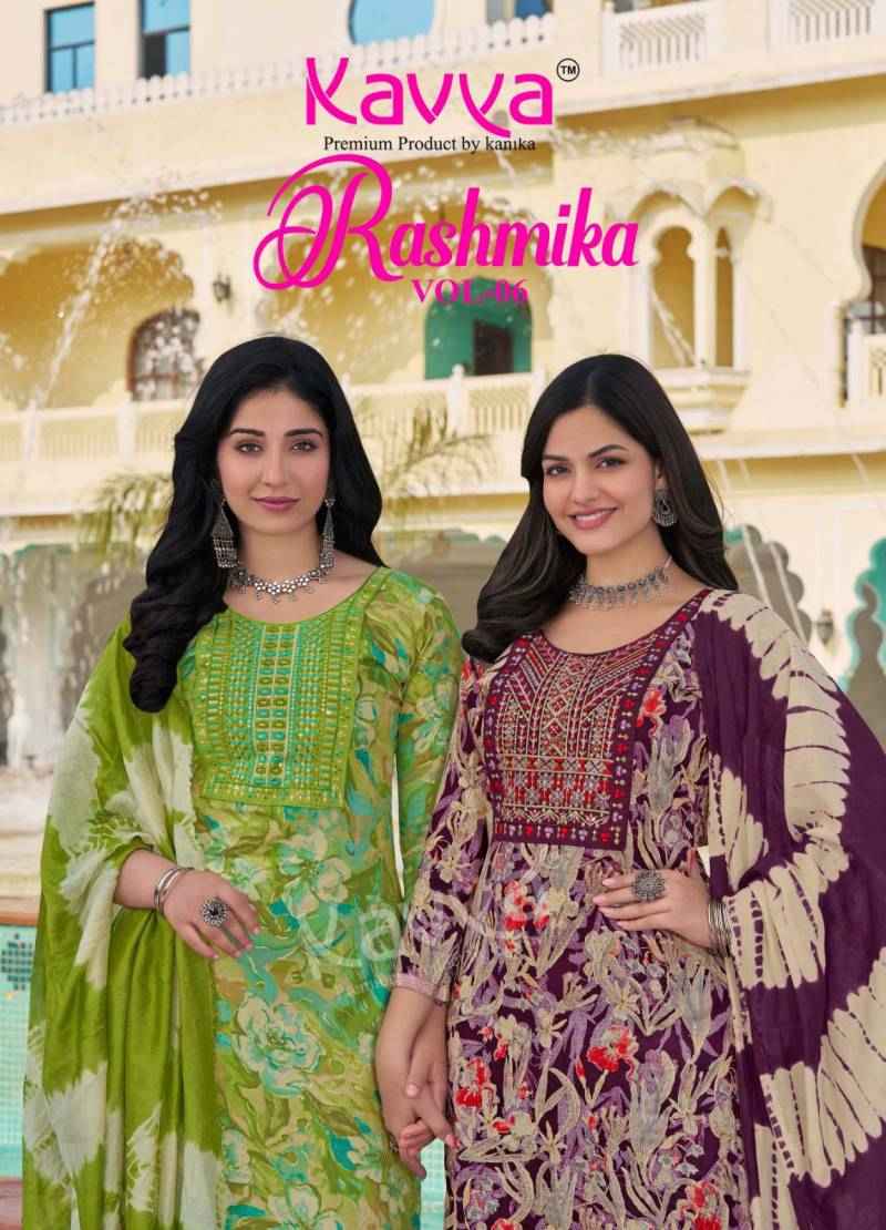 Kavya Rashmika Vol-6 Rayon Printed Kurti Pant With Dupatta ( 10 Pcs Catalogue )