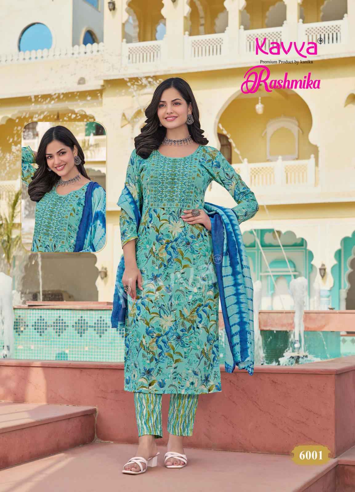Kavya Rashmika Vol-6 Rayon Printed Kurti Pant With Dupatta ( 10 Pcs Catalogue )
