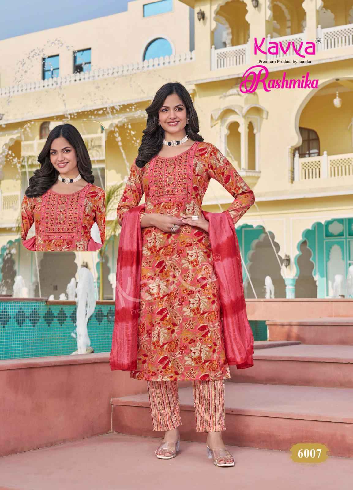 Kavya Rashmika Vol-6 Rayon Printed Kurti Pant With Dupatta ( 10 Pcs Catalogue )