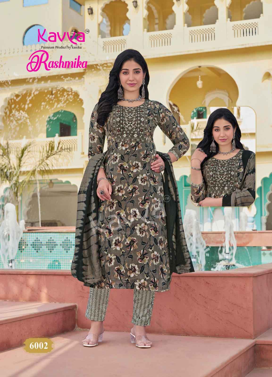 Kavya Rashmika Vol-6 Rayon Printed Kurti Pant With Dupatta ( 10 Pcs Catalogue )