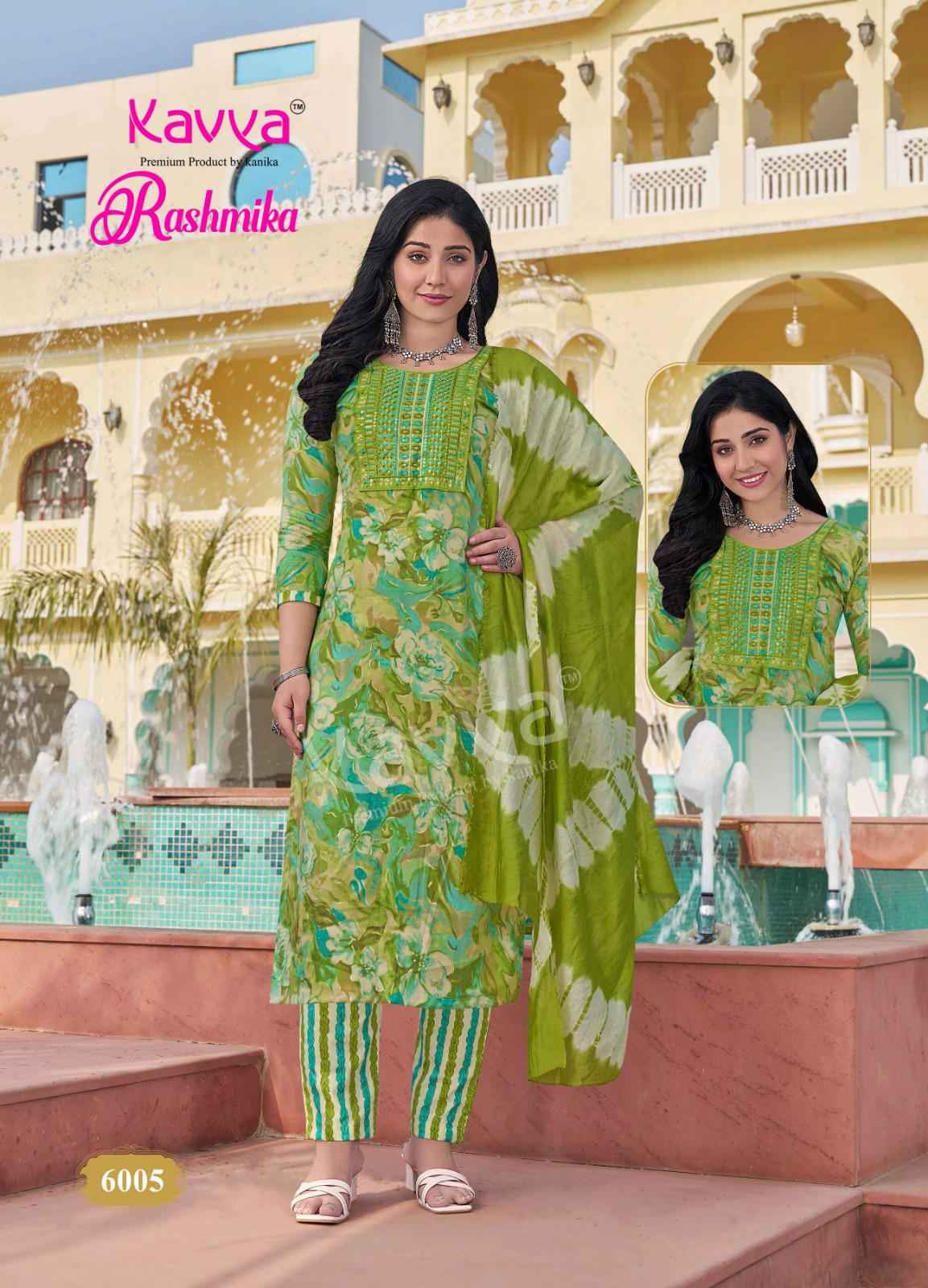 Kavya Rashmika Vol-6 Rayon Printed Kurti Pant With Dupatta ( 10 Pcs Catalogue )