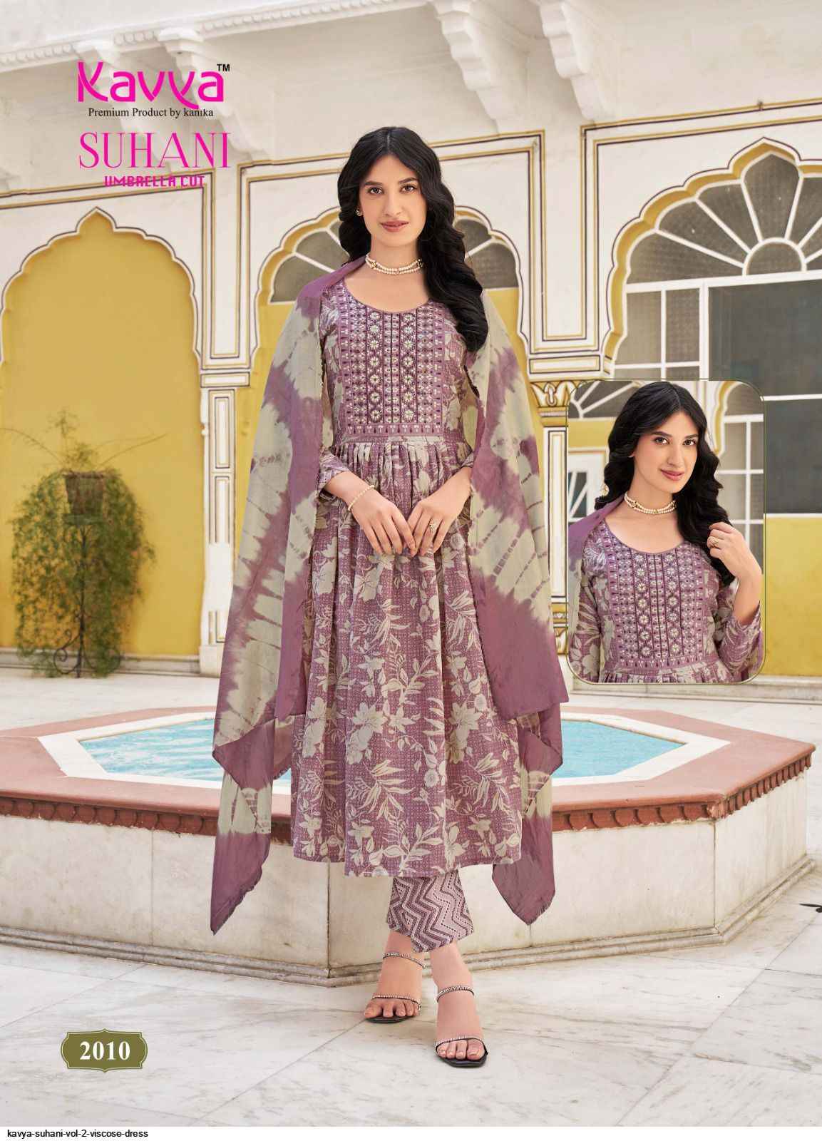 KAVYA SUHANI VOL 2 WHOLESALE VISCOSE DESIGNER READYMADE SUITS ( 10 PCS CATALOG )