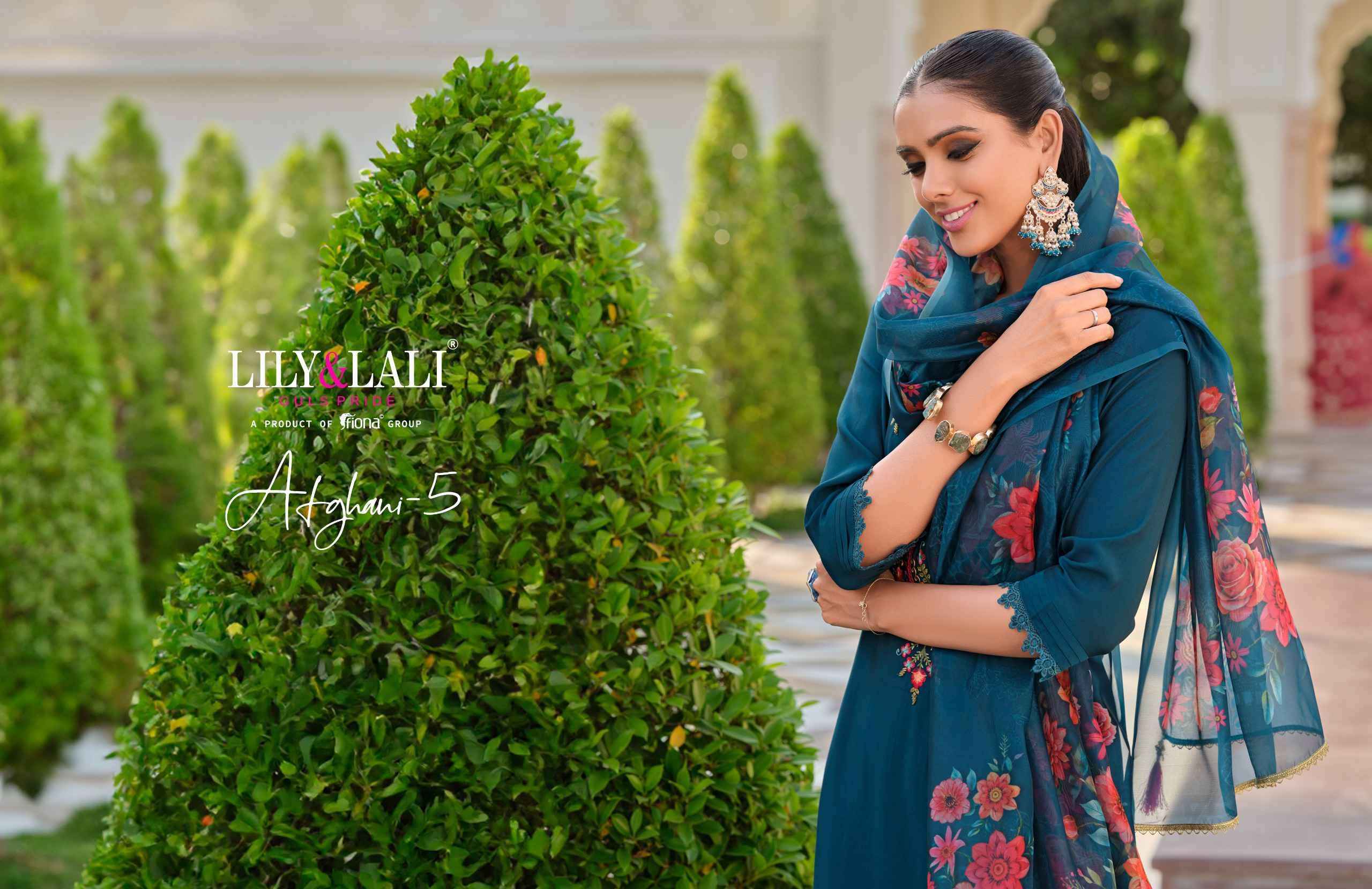Lily And Lali Afghani Vol 5 Wholesale Silk Afghani Designer Readymade Suits ( 6 pcs Catalogue )