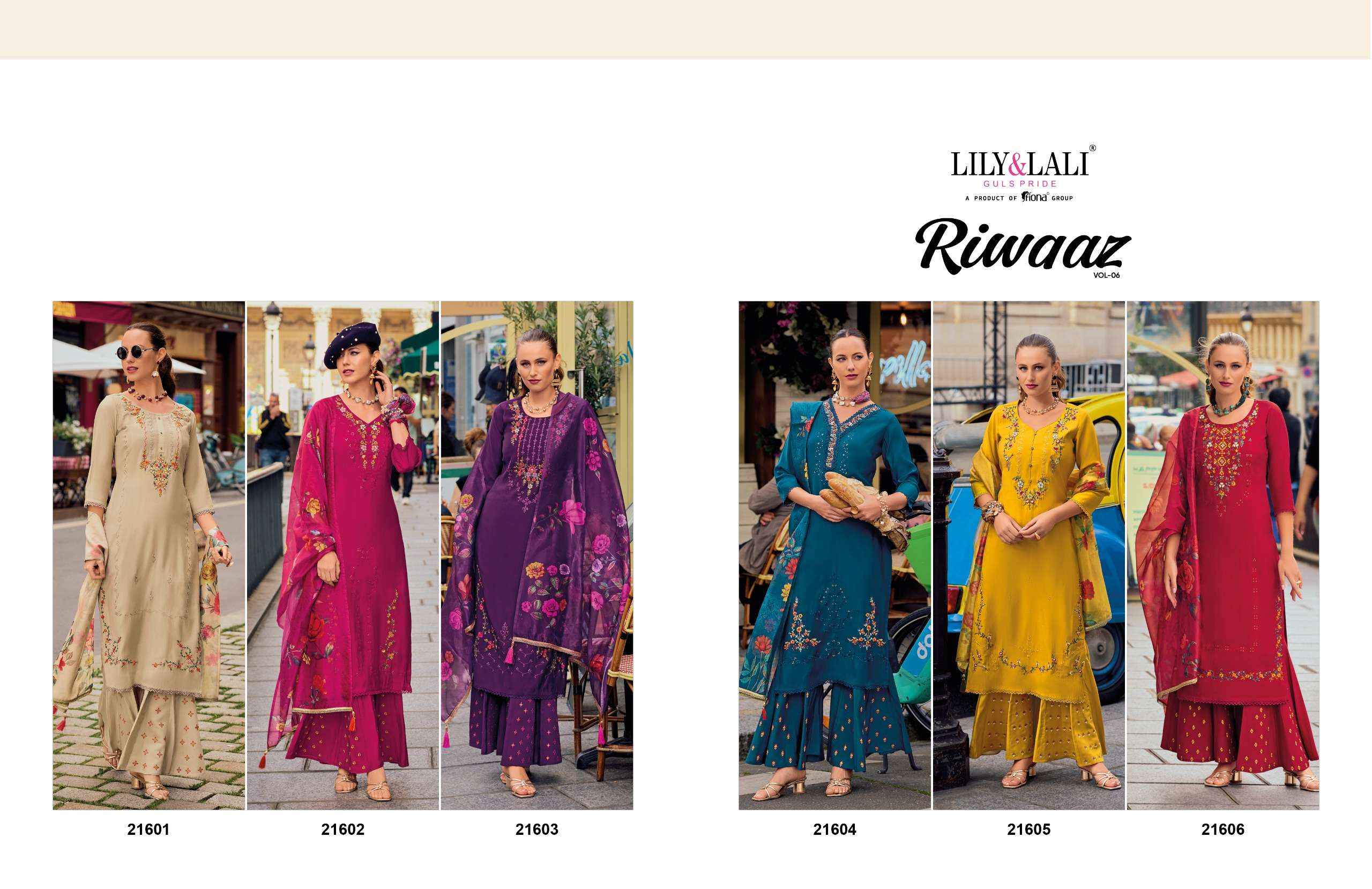 LILY AND LALI RIWAAZ VOL 2 SILK DESIGNER READYMADE SUITS WHOLESALE PRICE ( 6 PCS CATALOGUE )