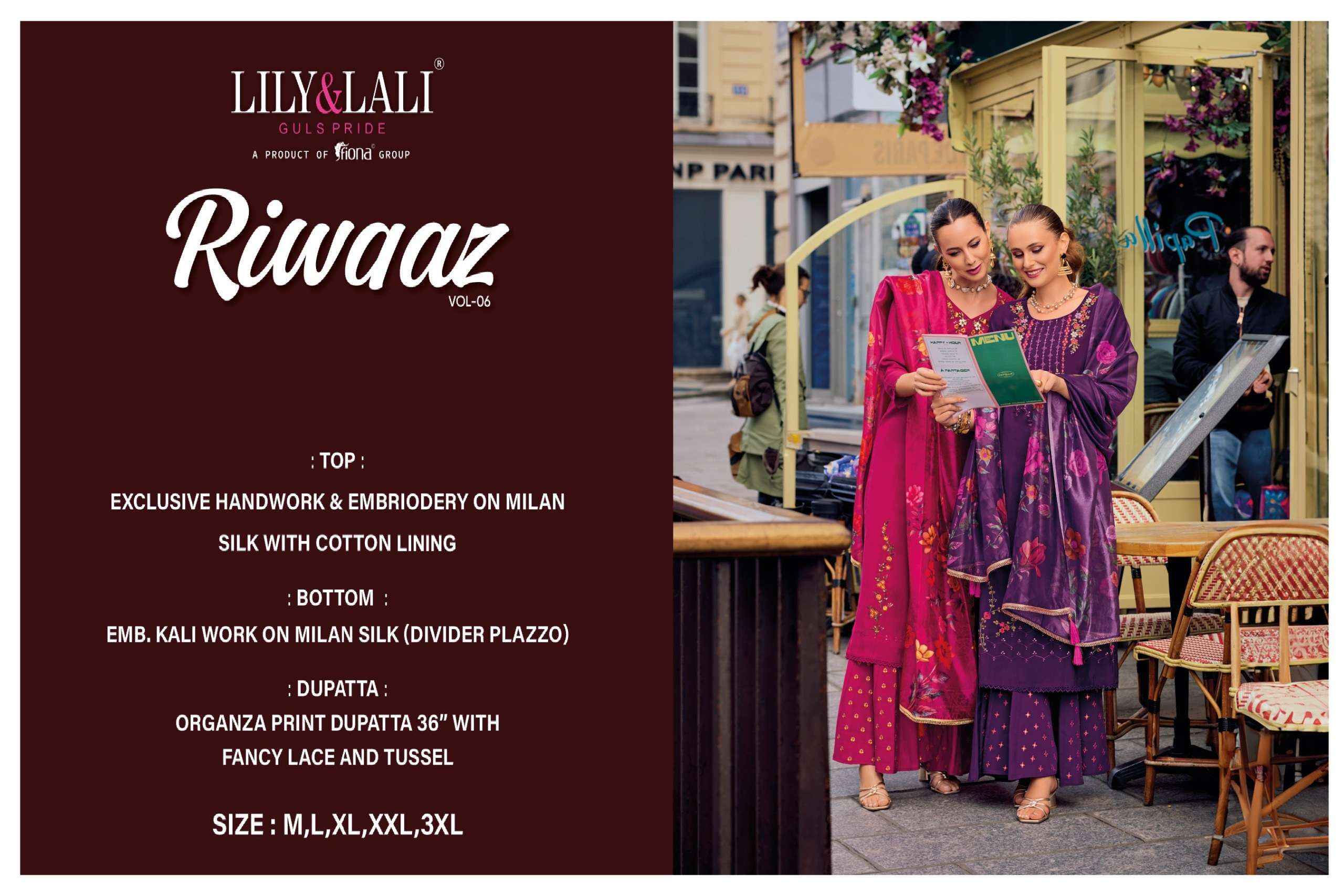 LILY AND LALI RIWAAZ VOL 2 SILK DESIGNER READYMADE SUITS WHOLESALE PRICE ( 6 PCS CATALOGUE )