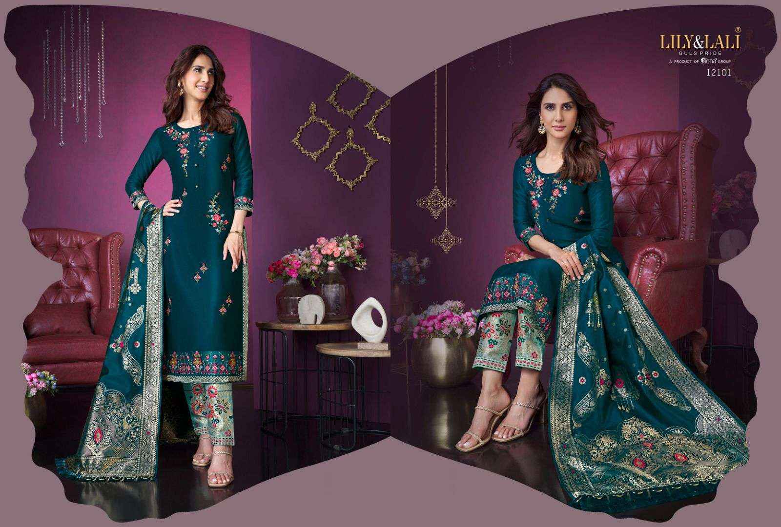 LILY & LALI DESIGNER MEENAKARI VOL 3 READYMADE DESIGNER SUITS ( 8 PCS CATALOG )