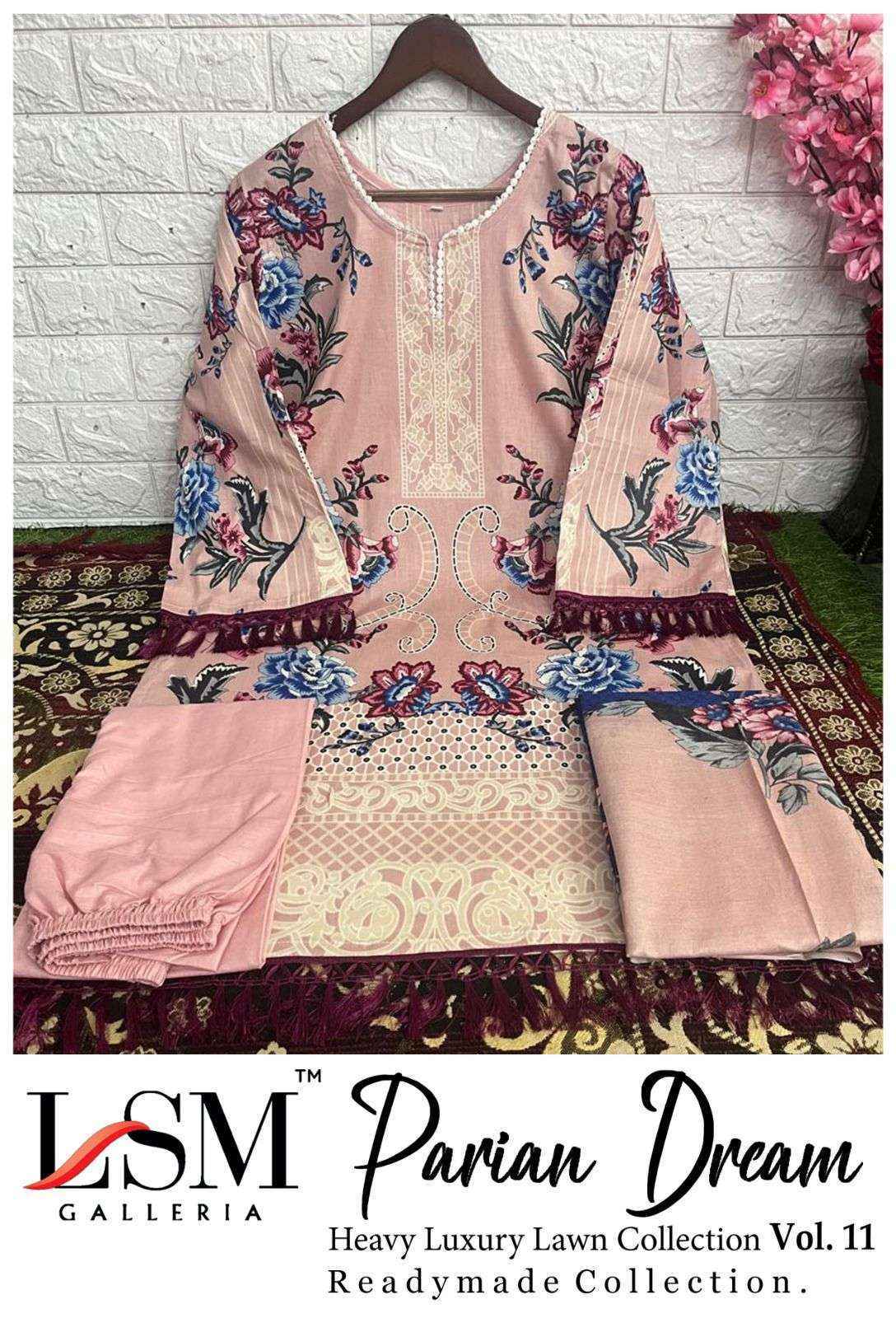 LSM Galleria Parian Dream Vol 11 Readymade Lawn Cotton Wholesale Price ( 6 Pcs Catalog )