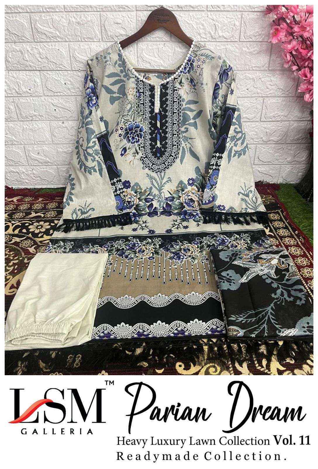 LSM Galleria Parian Dream Vol 11 Readymade Lawn Cotton Wholesale Price ( 6 Pcs Catalog )