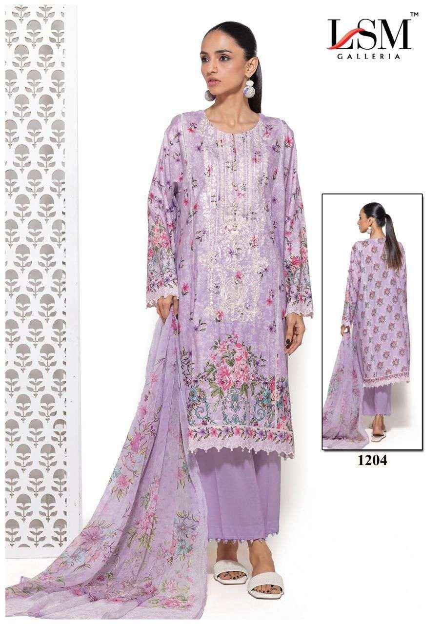 LSM GALLERIA PARIAN DREAM VOL 12 LAWN COTTON DRESS MATERIAL ( 6 PCS CATALOG )