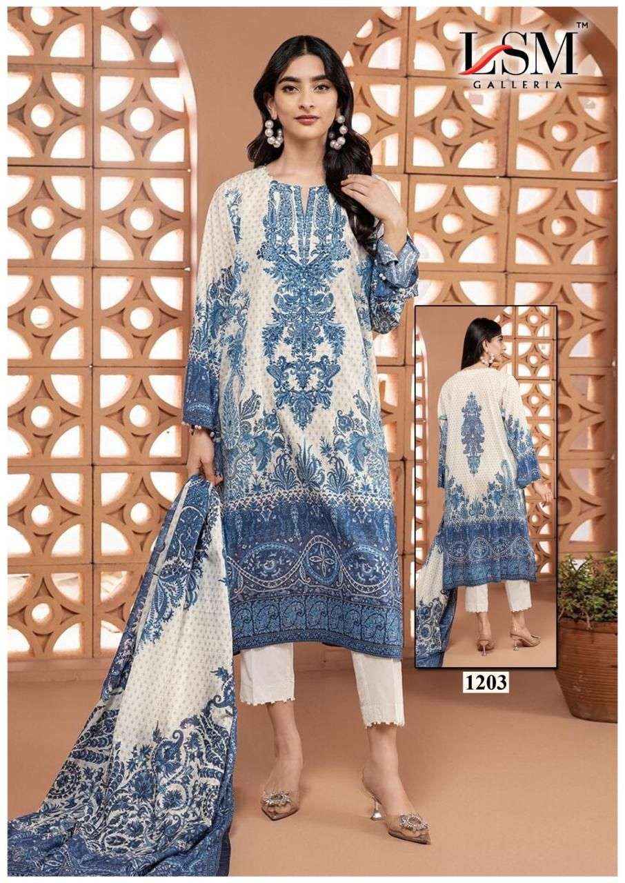 LSM GALLERIA PARIAN DREAM VOL 12 LAWN COTTON DRESS MATERIAL ( 6 PCS CATALOG )