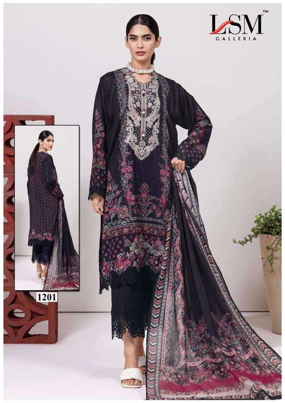 LSM GALLERIA PARIAN DREAM VOL 12 LAWN COTTON DRESS MATERIAL ( 6 PCS CATALOG )