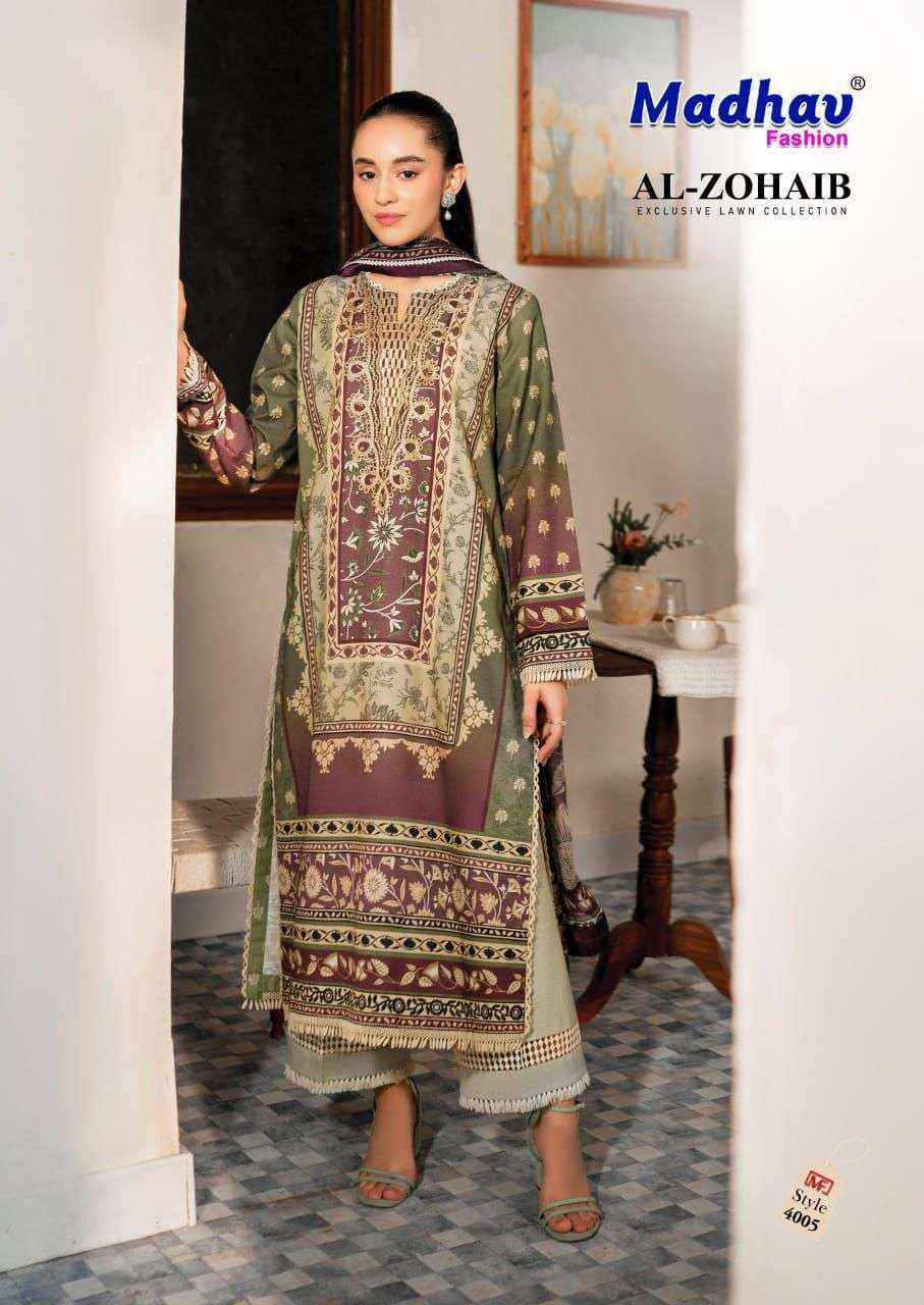 Madhav Fashion Al Zohaib Vol 4 Wholesale Lawn Cotton Salwar Suit ( 6 pcs Catalogue )