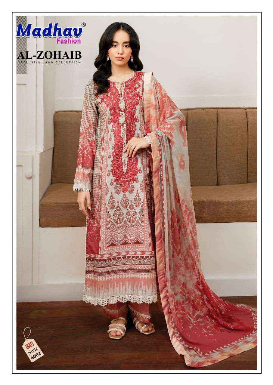 Madhav Fashion Al Zohaib Vol 4 Wholesale Lawn Cotton Salwar Suit ( 6 pcs Catalogue )