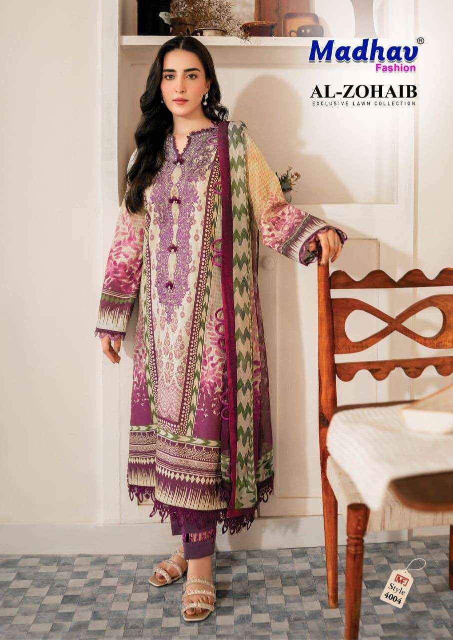 Madhav Fashion Al Zohaib Vol 4 Wholesale Lawn Cotton Salwar Suit ( 6 pcs Catalogue )
