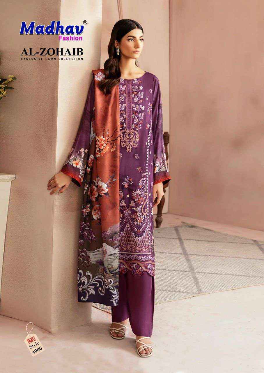 Madhav Fashion Al Zohaib Vol 4 Wholesale Lawn Cotton Salwar Suit ( 6 pcs Catalogue )