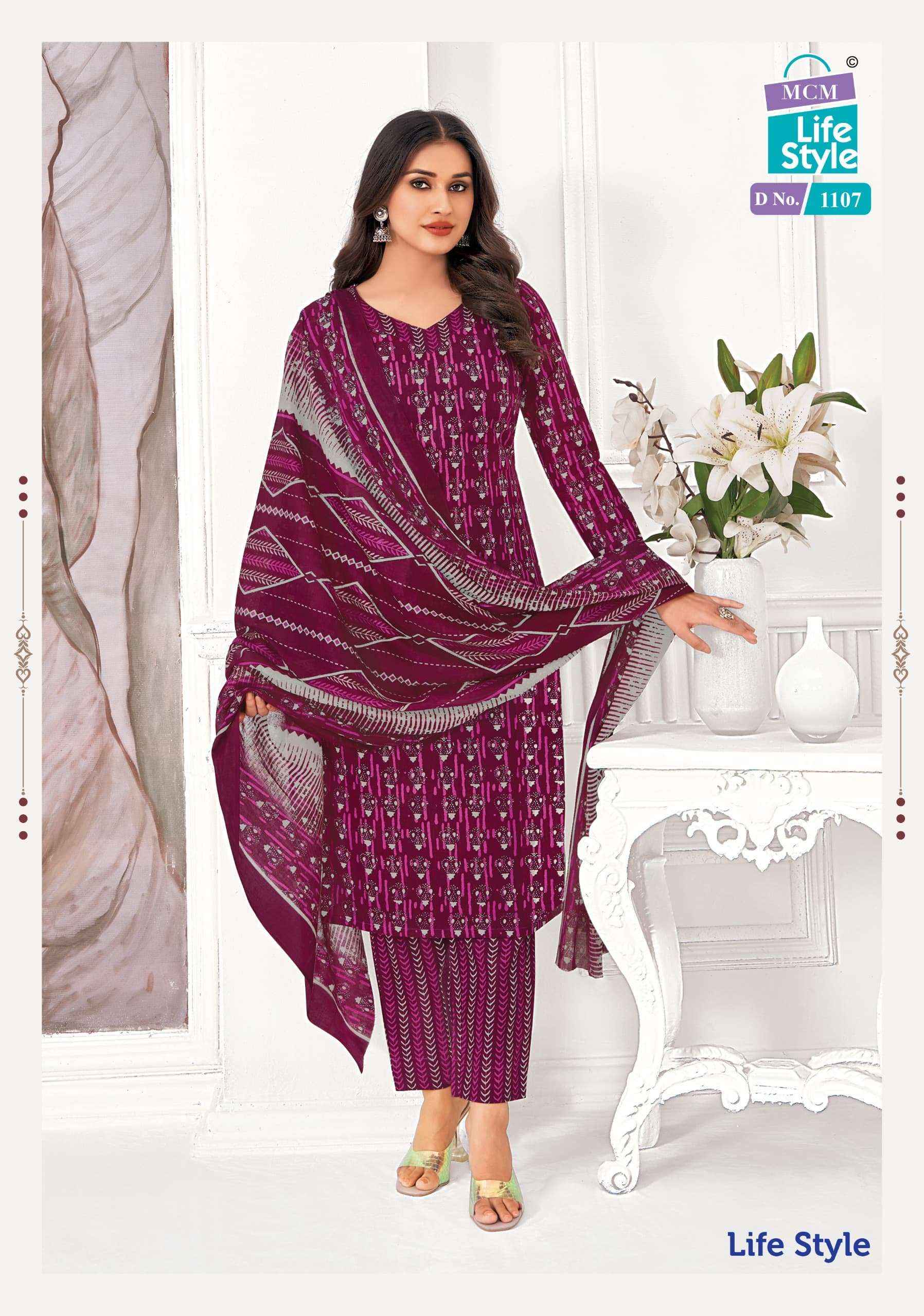 MCM LIFESTYLE VOL 11 PURE COTTON READYMADE SUITS ( 1 2 PCS CATALOGUE )