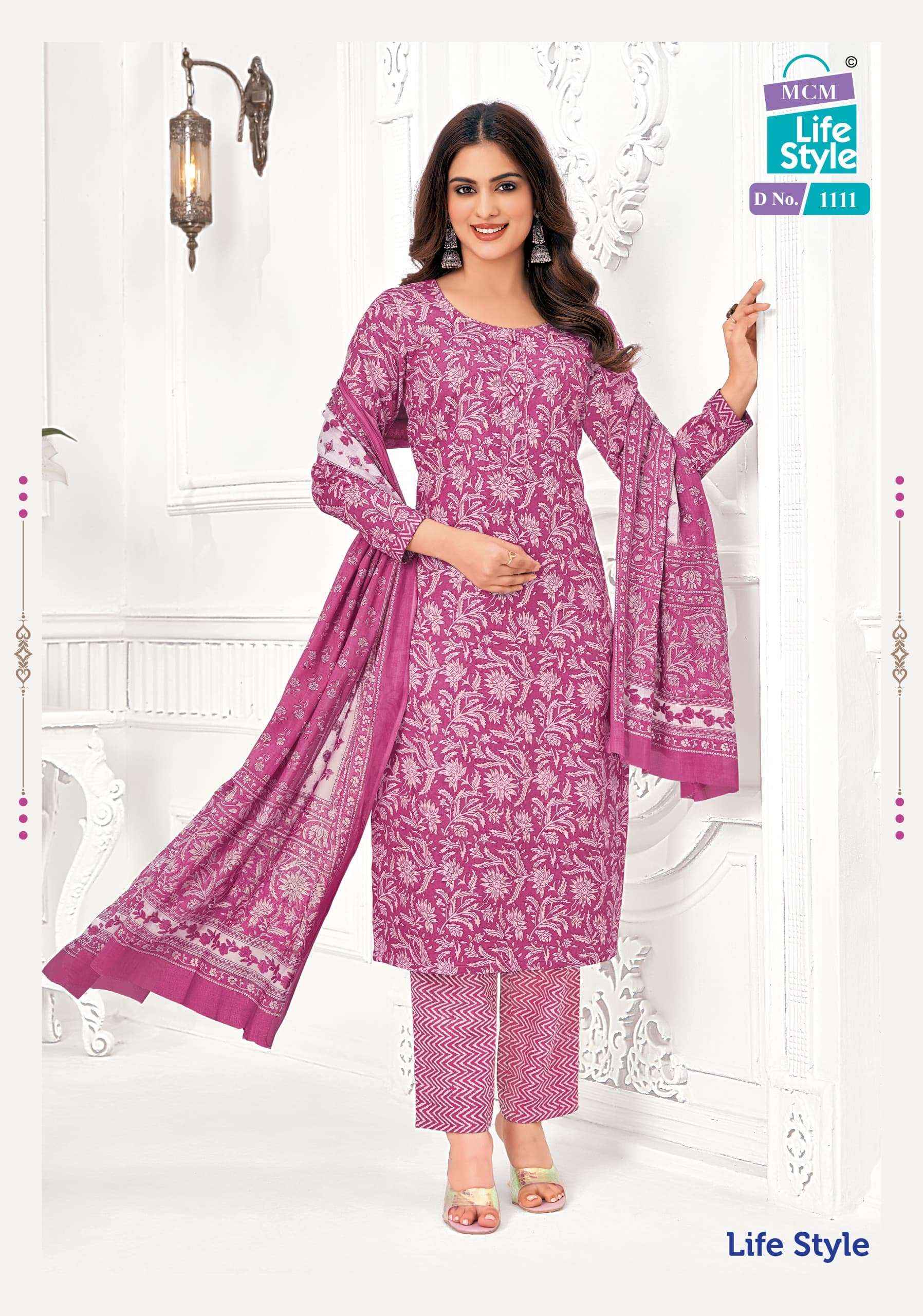 MCM LIFESTYLE VOL 11 PURE COTTON READYMADE SUITS ( 1 2 PCS CATALOGUE )