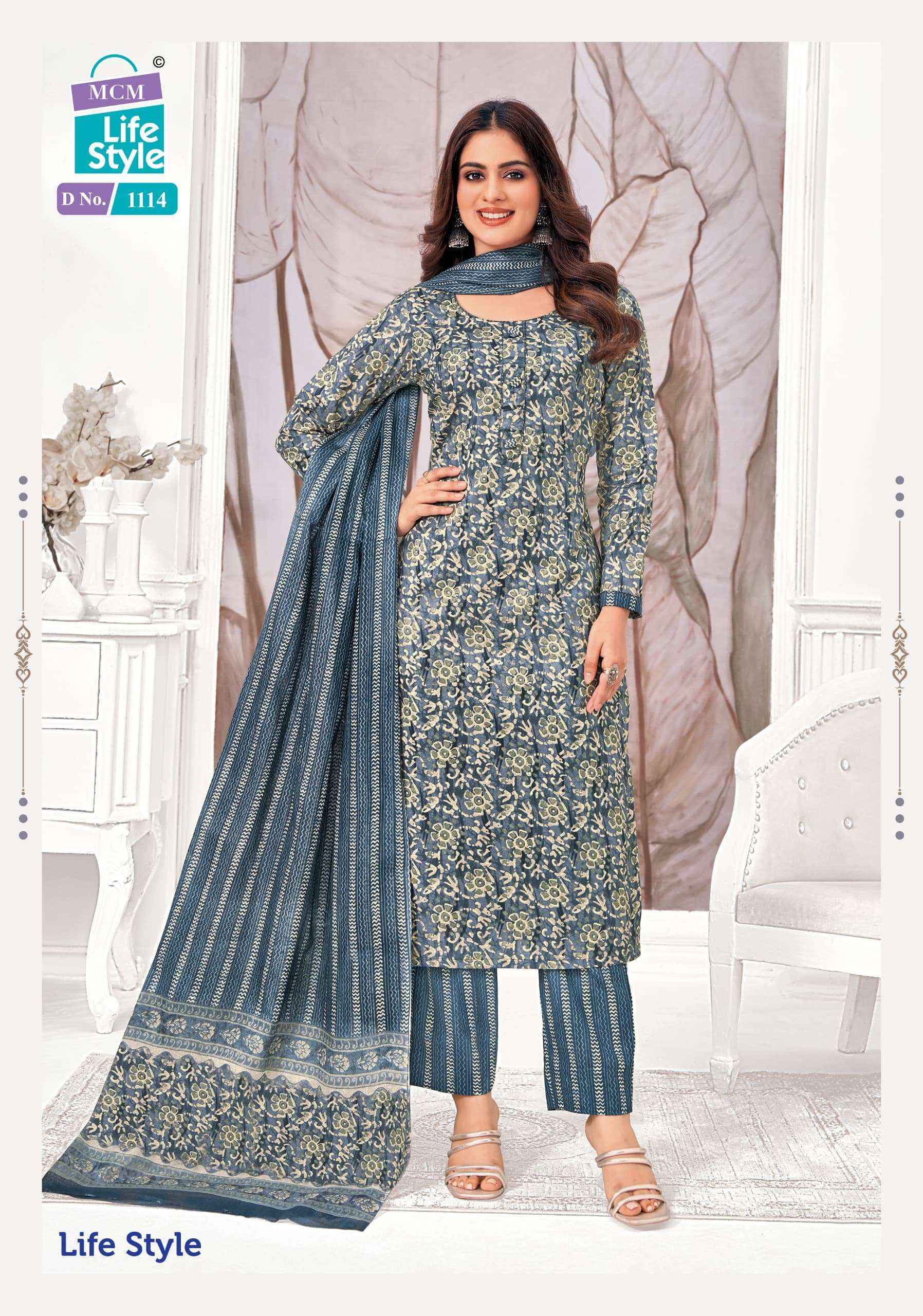 MCM LIFESTYLE VOL 11 PURE COTTON READYMADE SUITS ( 1 2 PCS CATALOGUE )