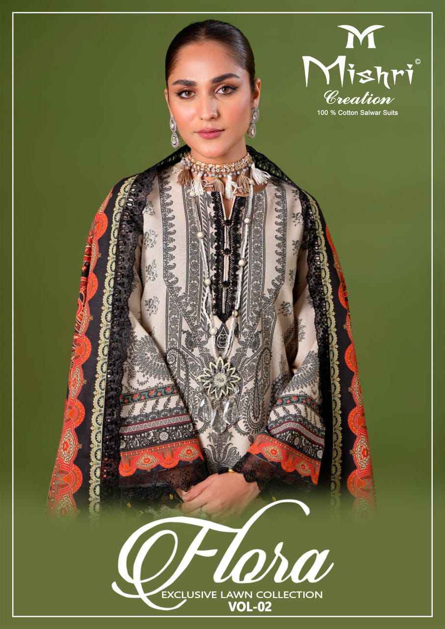 Mishri Creation Flora Vol 2 Wholesale Lawn Pakistani Suits ( 6 pcs Catalogue )