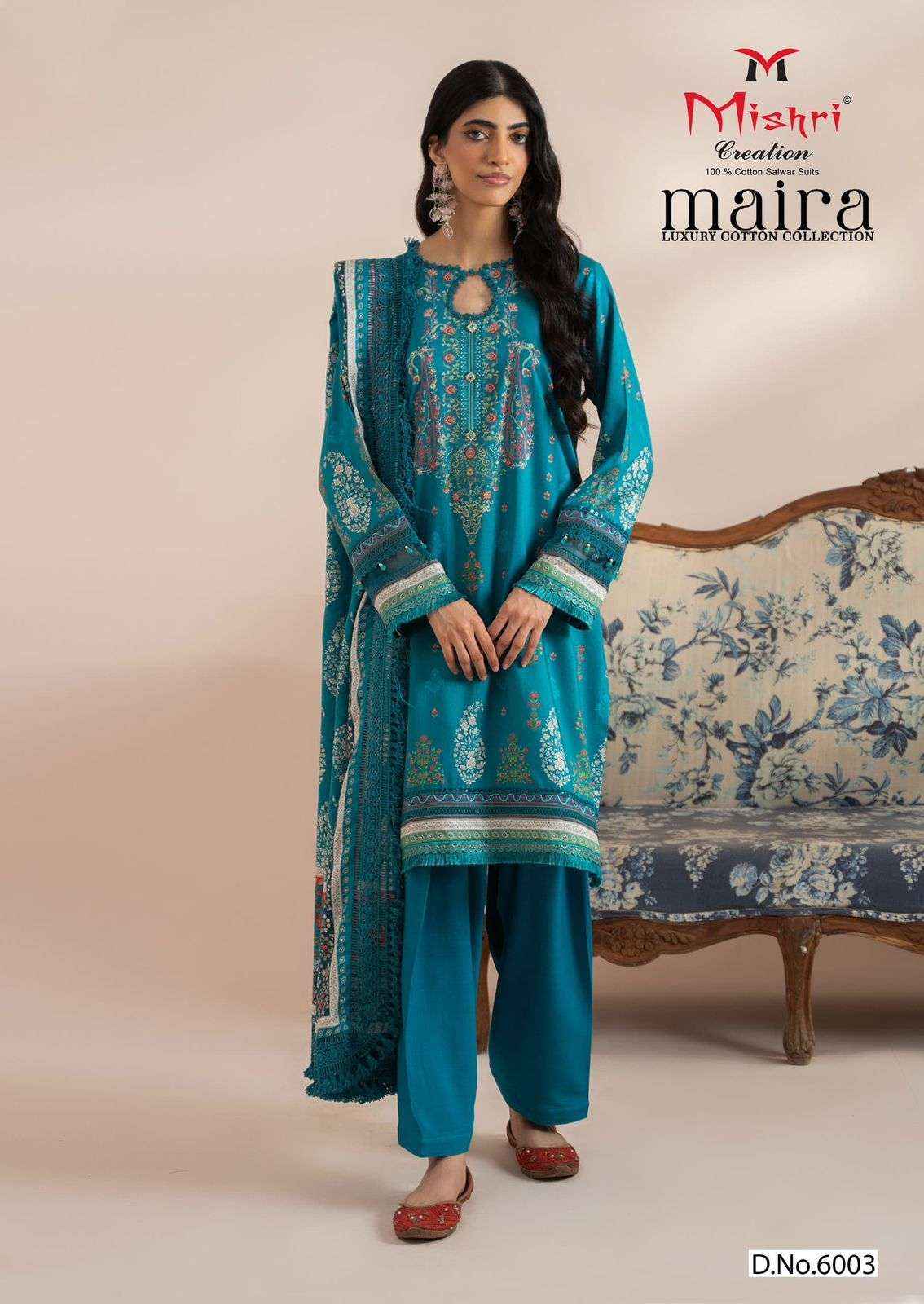MISHRI CREATION MAIRA VOL 1 WHOLESALE COTTON PAKISTANI DRESS MATERIAL ( 6 PCS CATALOGUE )