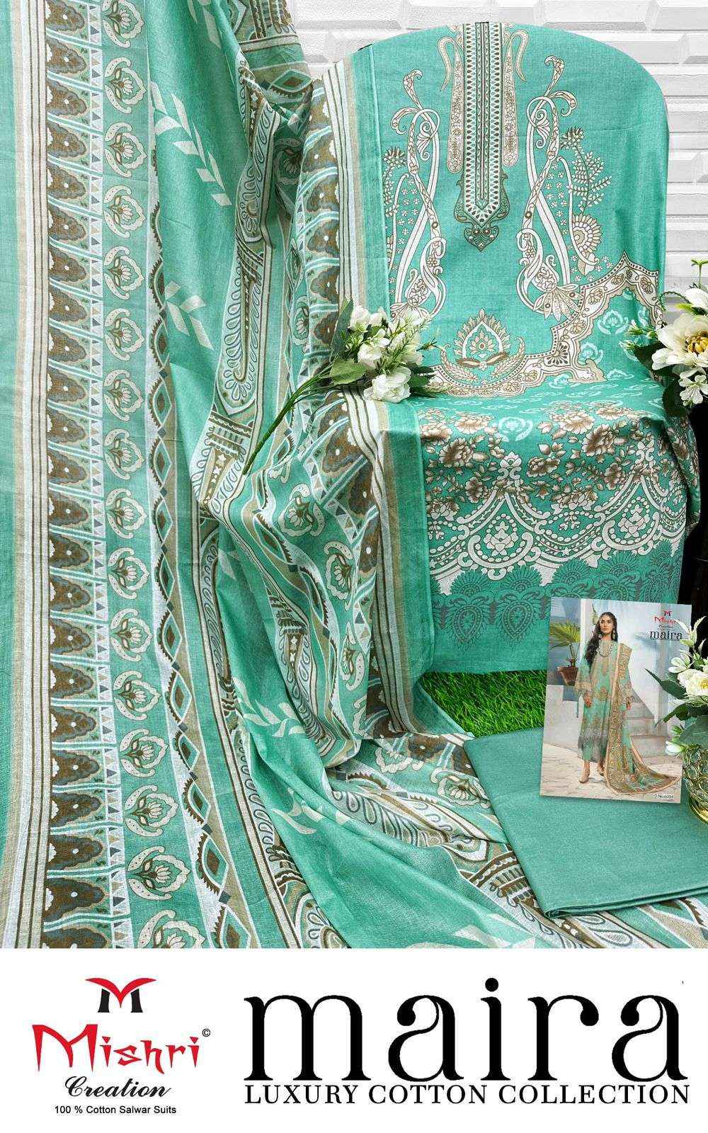 MISHRI CREATION MAIRA VOL 1 WHOLESALE COTTON PAKISTANI DRESS MATERIAL ( 6 PCS CATALOGUE )