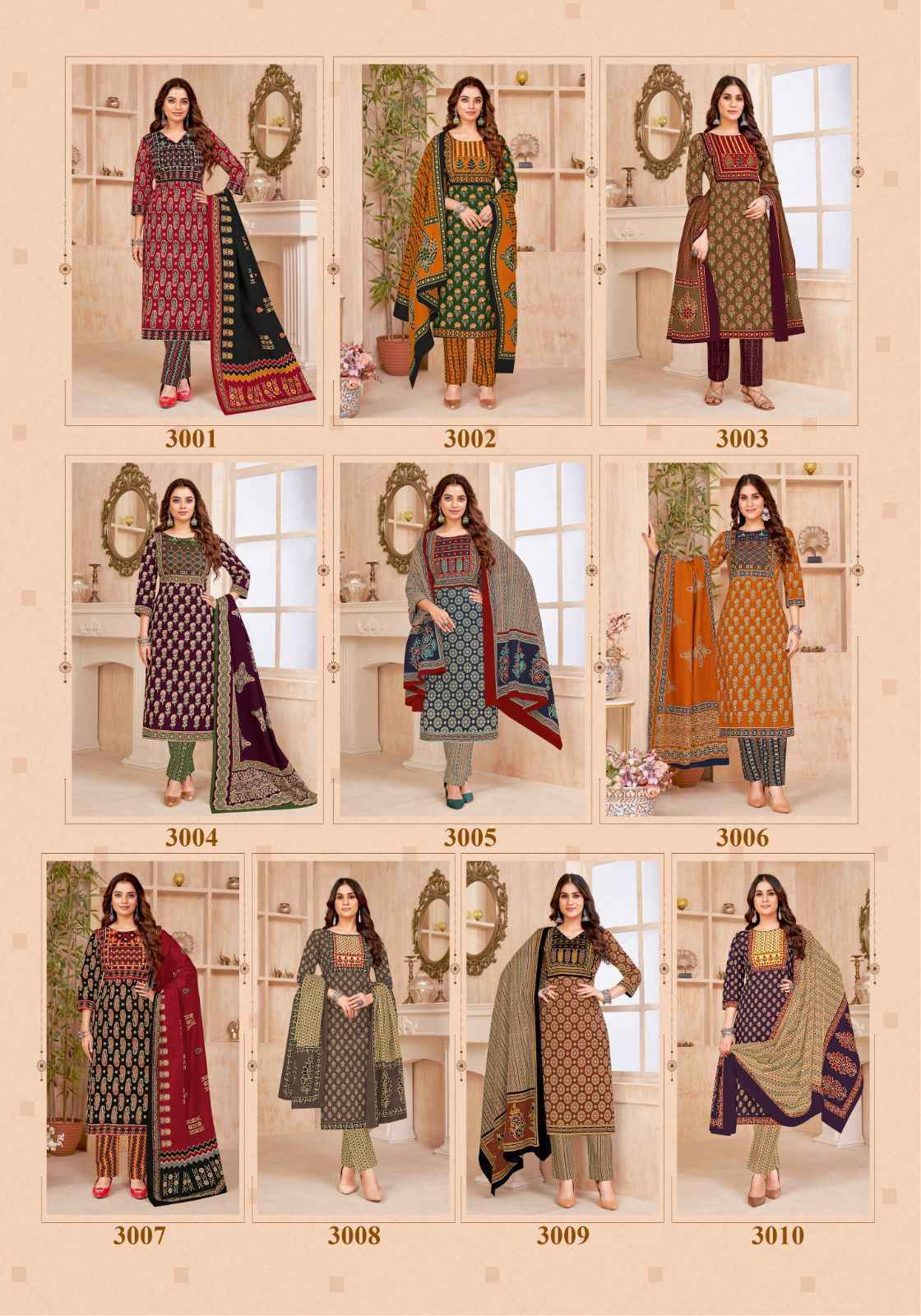 Miss World Choice Gamthi Vol 3 Suits Latest Catalog Wholesale Price (10 pcs Catalogue)