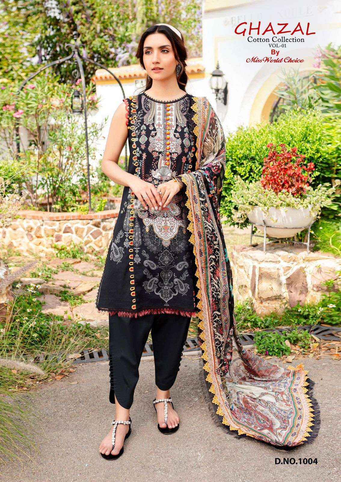 MISS WORLD CHOICE GHAZAL VOL 1 COTTON PAKISTANI SALWAR KAMEEZ ( 6 PCS CATALOGUE )
