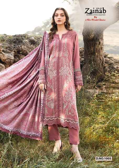 Miss World Choice Zainab Vol 1 Lawn Cotton Salwar Kameez Wholesale Price ( 6 Pcs Catalog )