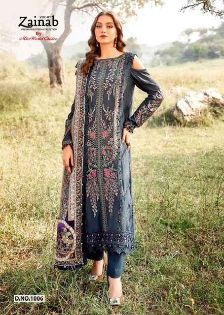 Miss World Choice Zainab Vol 1 Lawn Cotton Salwar Kameez Wholesale Price ( 6 Pcs Catalog )