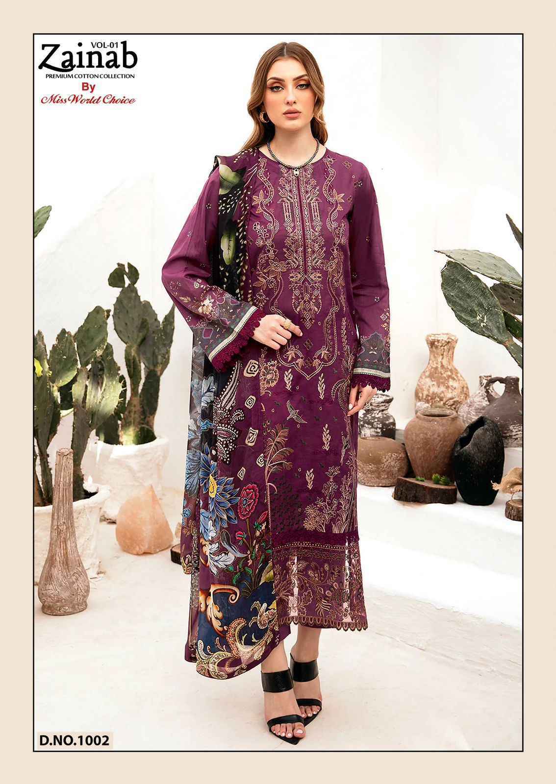 Miss World Choice Zainab Vol 1 Lawn Cotton Salwar Kameez Wholesale Price ( 6 Pcs Catalog )