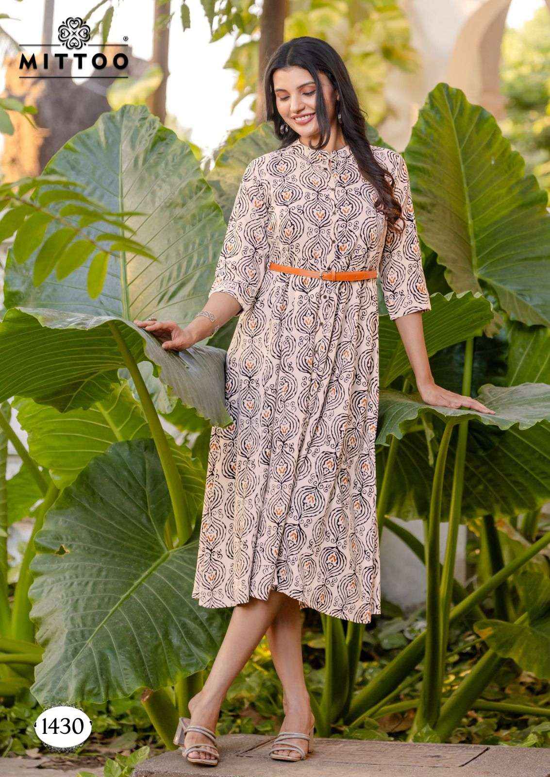 MITTOO BELT VOL 18 RAYON PRINT FANCY WESTERN STYLE LADIES GOWN ( 6 PCS CATALOGUE )
