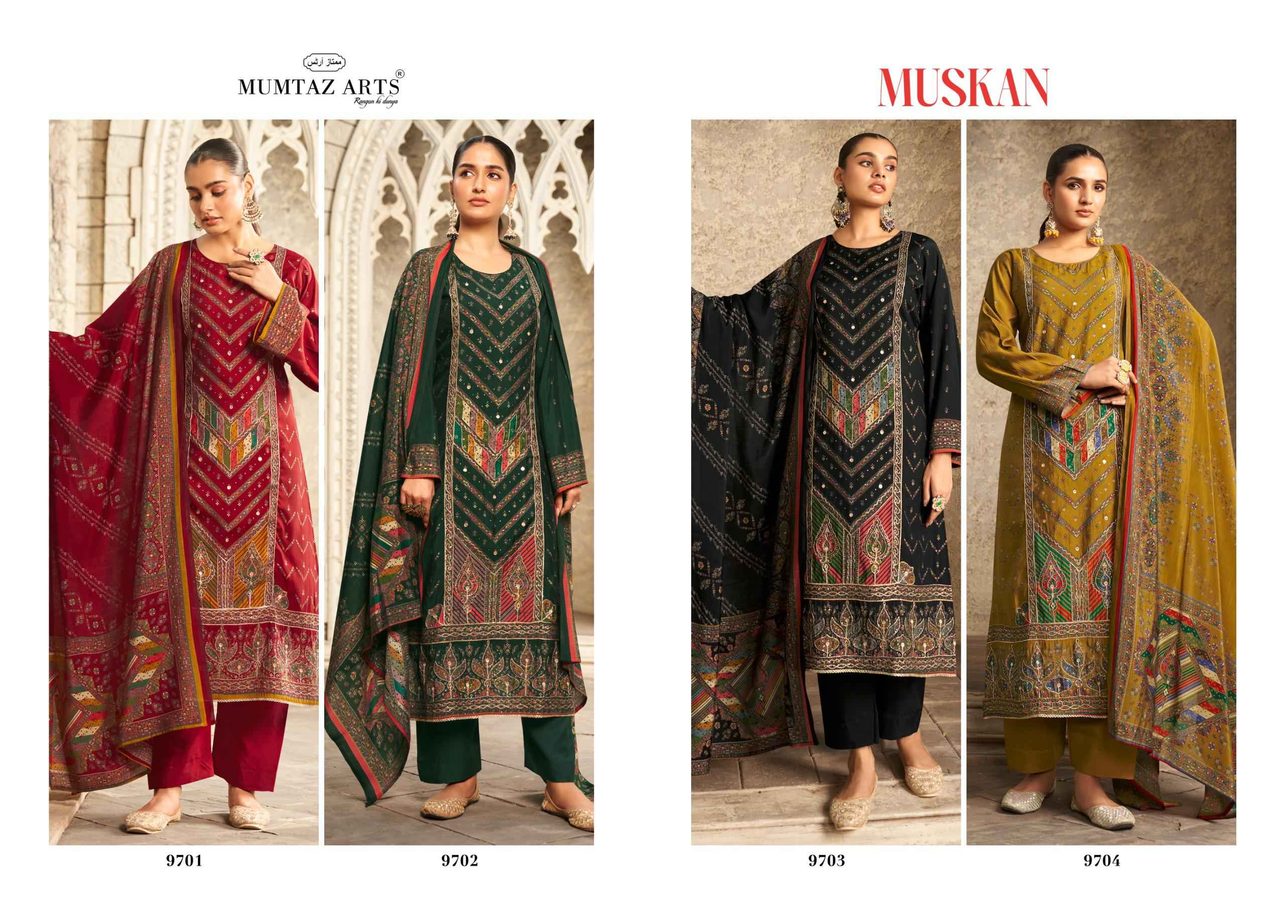 Mumtaz Arts Muskan - Viscose Maslin Ladies Salwar Kameez ( 4 Pcs Catalogue )