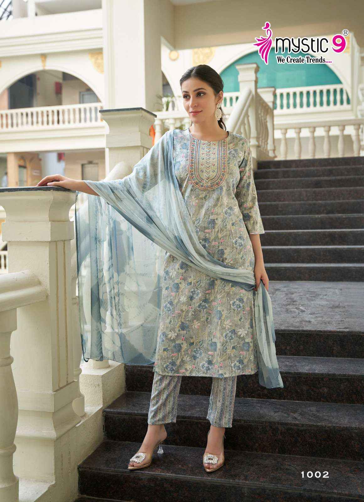 Mystic 9 Padma Vol 1 Readymade Kurti Pant Dupatta Set Wholesale Price ( 8 Pcs Catalog )