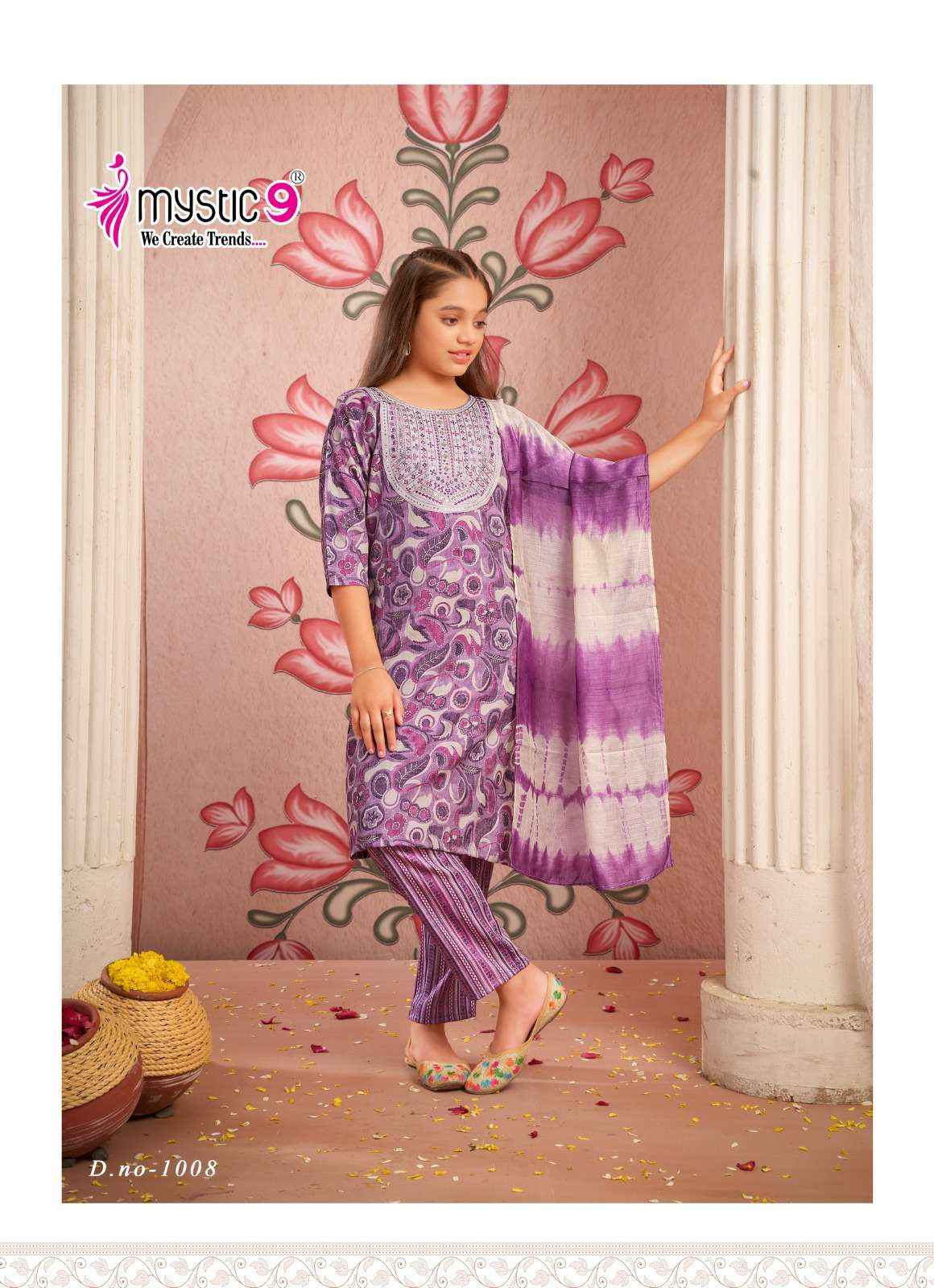 MYSTIC 9 SHAGUN VOL 1 CAPSULE FOIL PRINT FANCY KIDS WEAR KURTI SET WHOLESALE PRICE ( 8 PCS CATALOG )