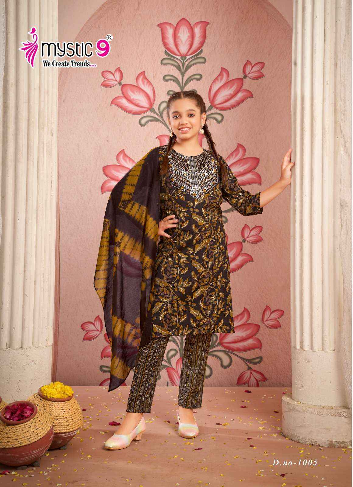 MYSTIC 9 SHAGUN VOL 1 CAPSULE FOIL PRINT FANCY KIDS WEAR KURTI SET WHOLESALE PRICE ( 8 PCS CATALOG )