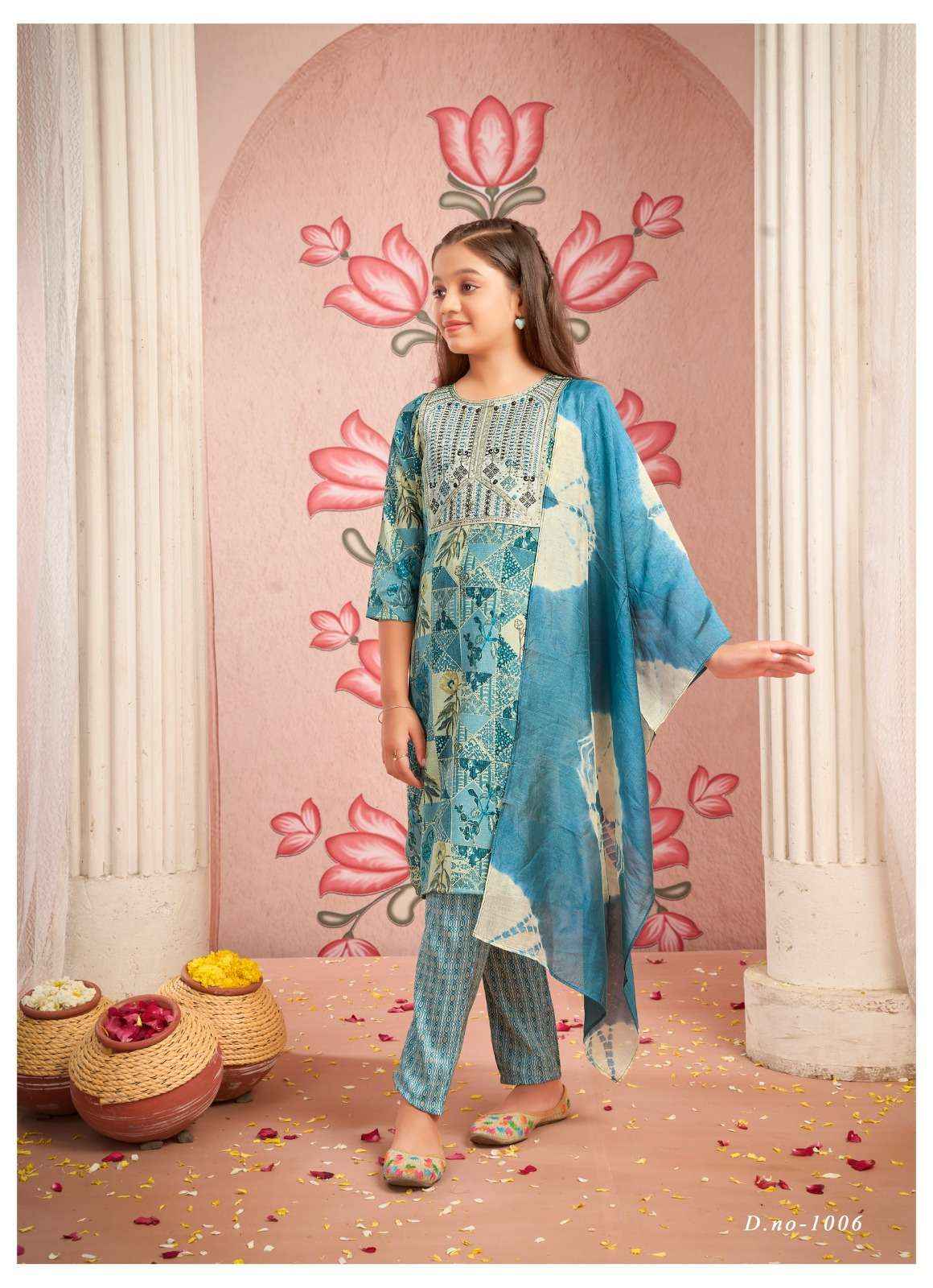 MYSTIC 9 SHAGUN VOL 1 CAPSULE FOIL PRINT FANCY KIDS WEAR KURTI SET WHOLESALE PRICE ( 8 PCS CATALOG )