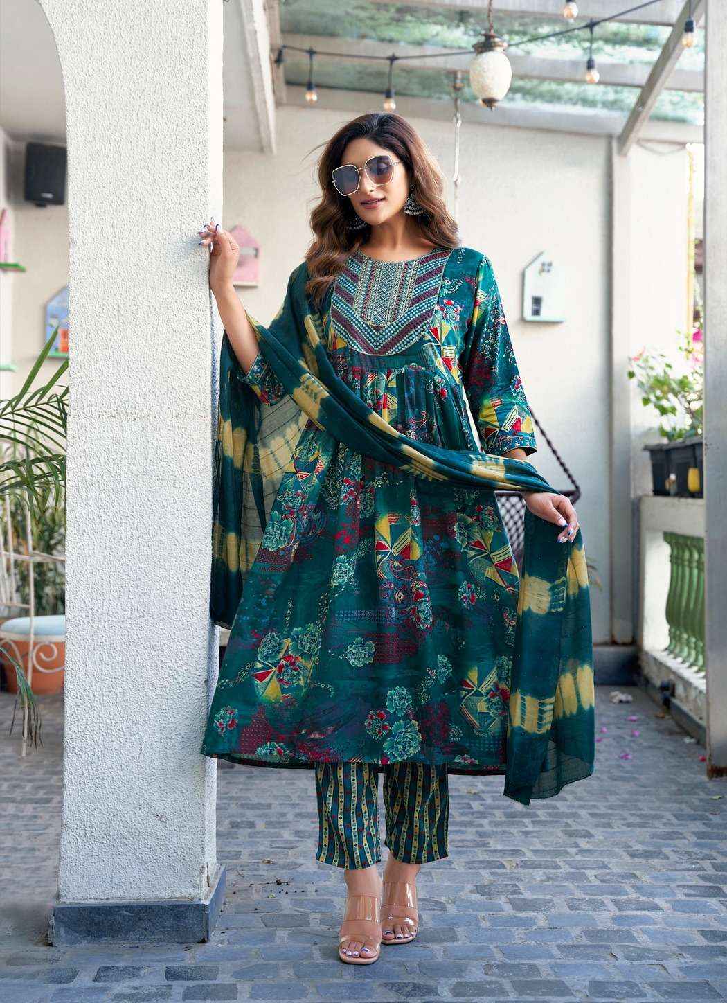 MYSTIC 9 SHANAYA VOL 7 WHOLESALE RAYON FOIL PRINT NAIRA CUT ( 8 PCS CATALOGUE )