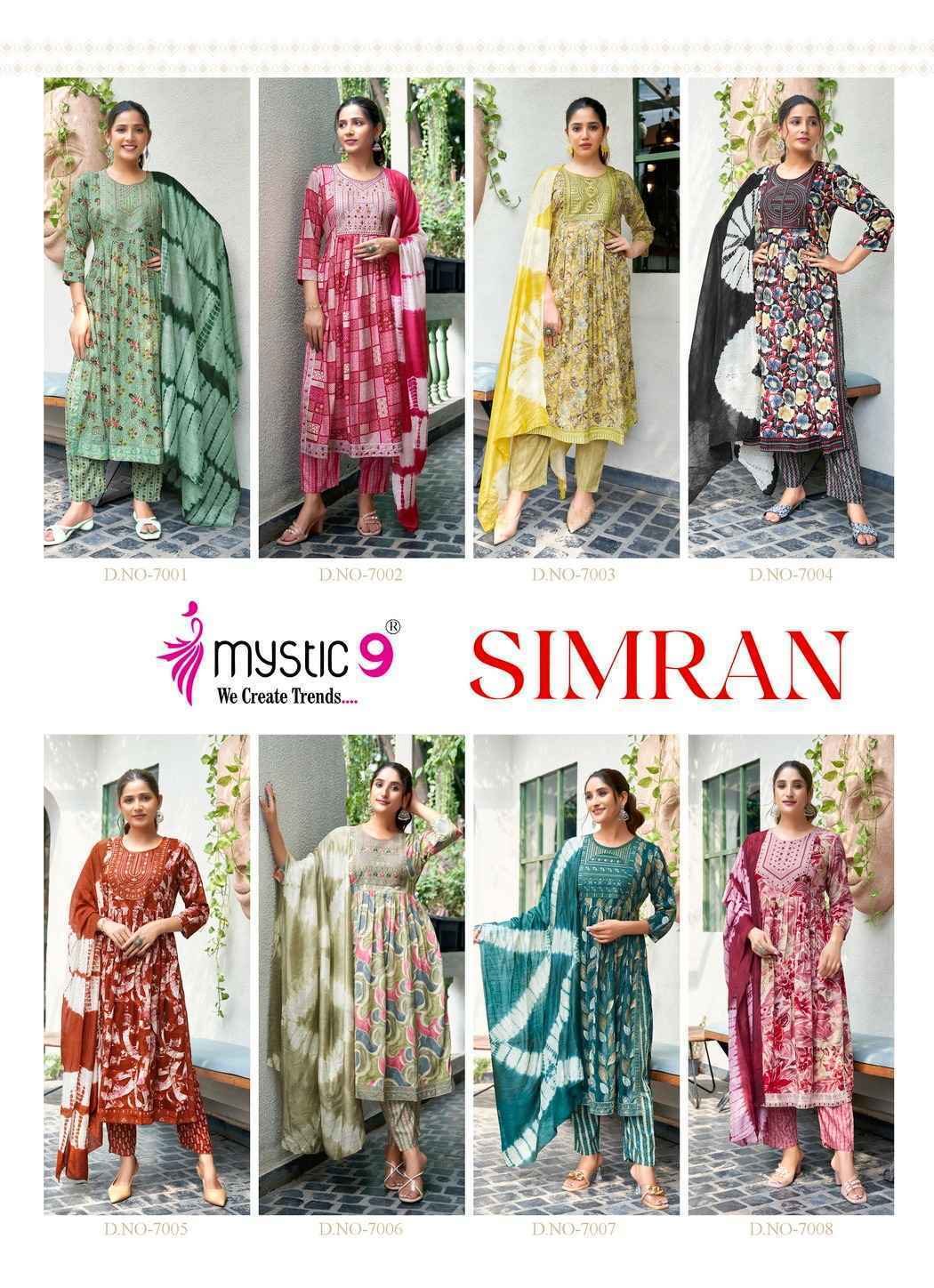 Mystic 9 Simran Vol 7 Rayon Readymade Kurti Wholesale Price ( 8 Pcs Catalog )